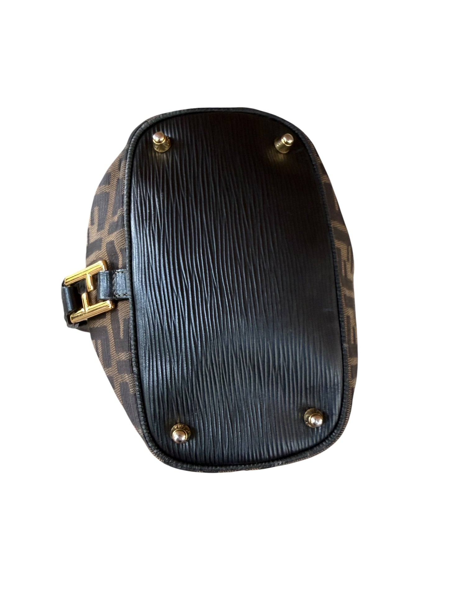 Fendi Brown Black Zucca Canvas Bucket Bag Backpack