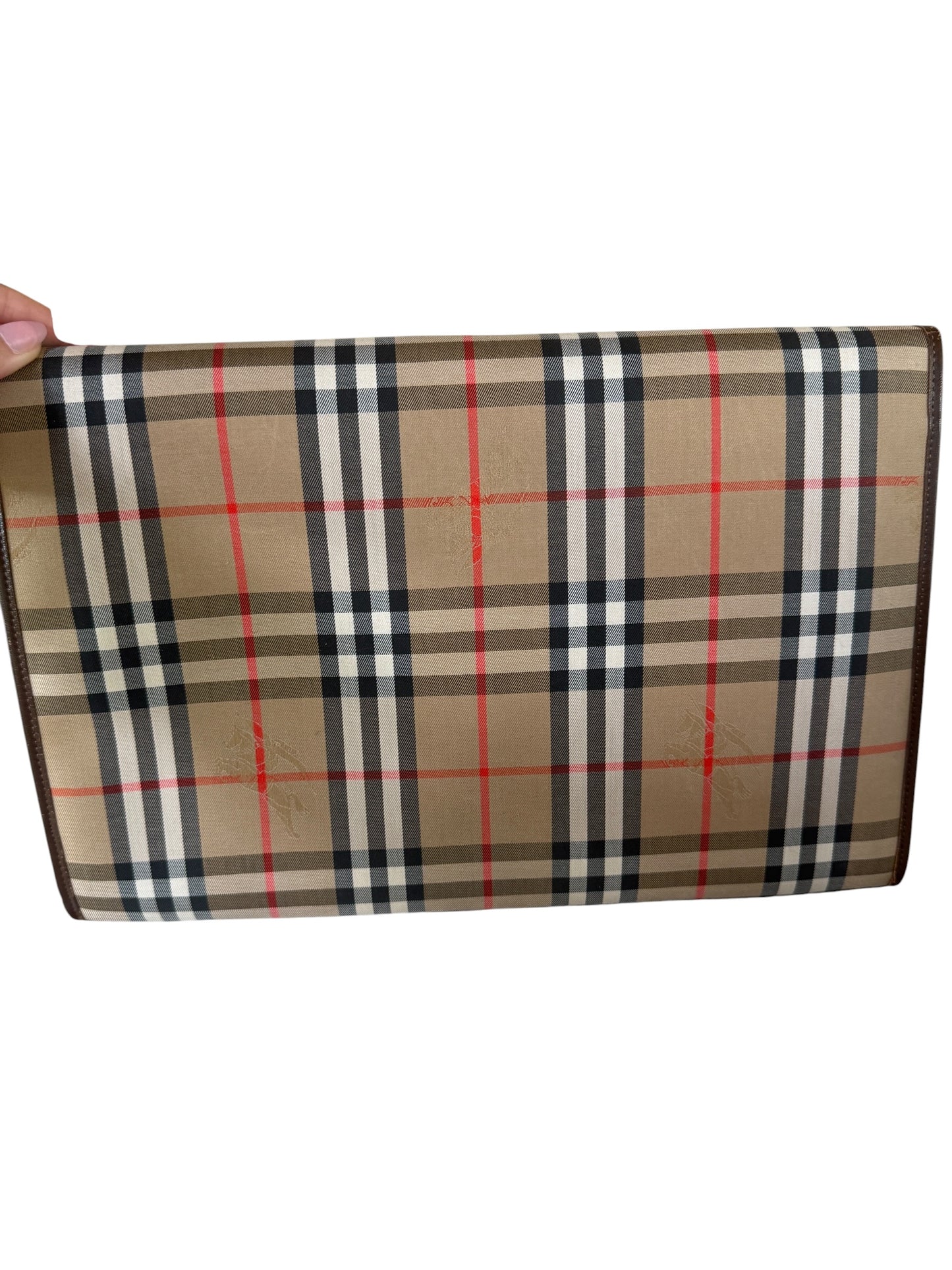 Burberry Vintage Nova House Check Canvas Clutch