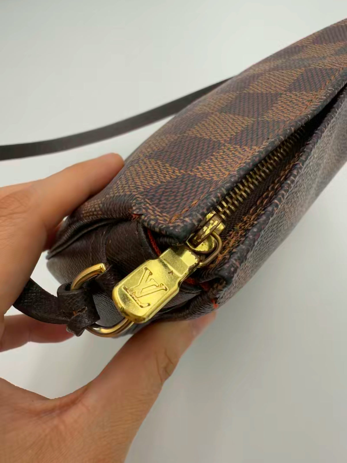 Louis Vuitton Damier Ebene Pochette Trousse Hand Bag