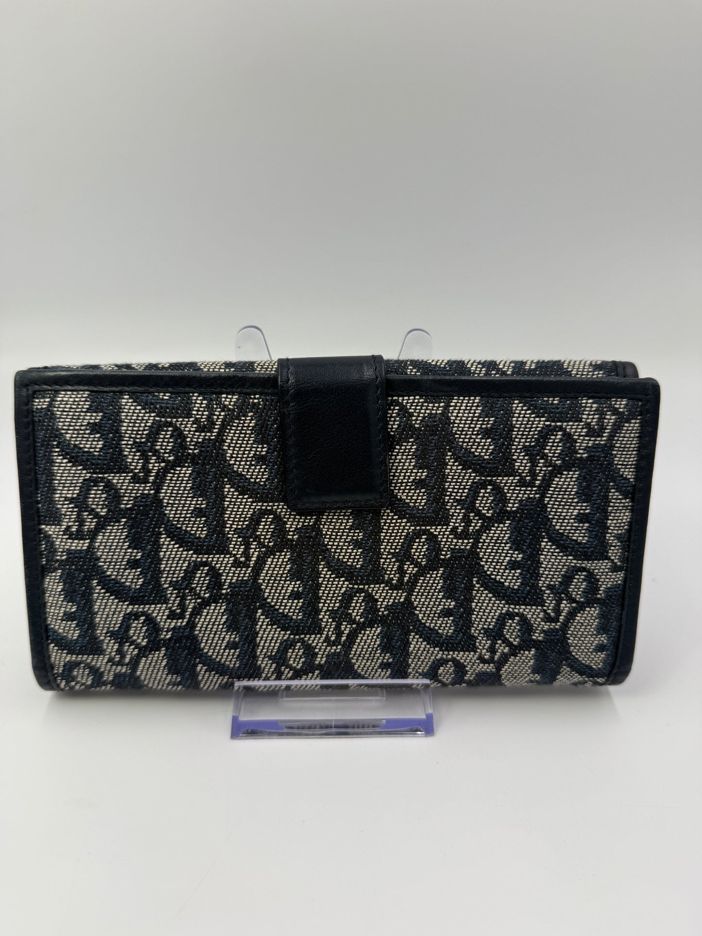 Christian Dior Navy Trotter Canvas Long Wallet