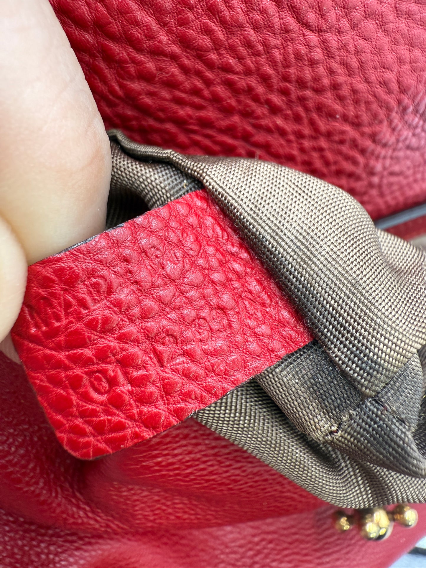Chloe Red Leather Elsie 2 Way Crossbody Bag