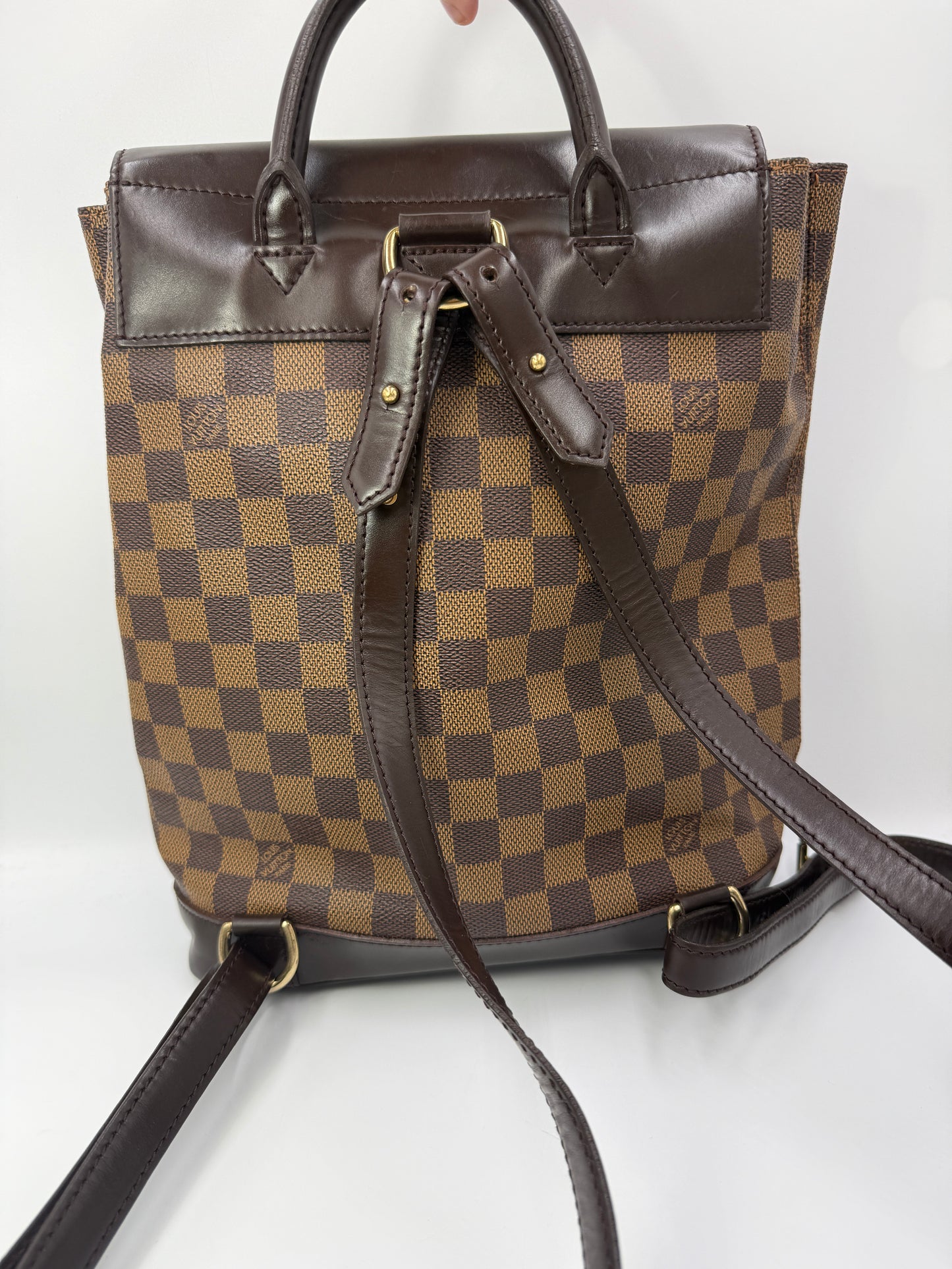 Louis Vuitton Damier Ebene Coated Canvas Backpack TH0918