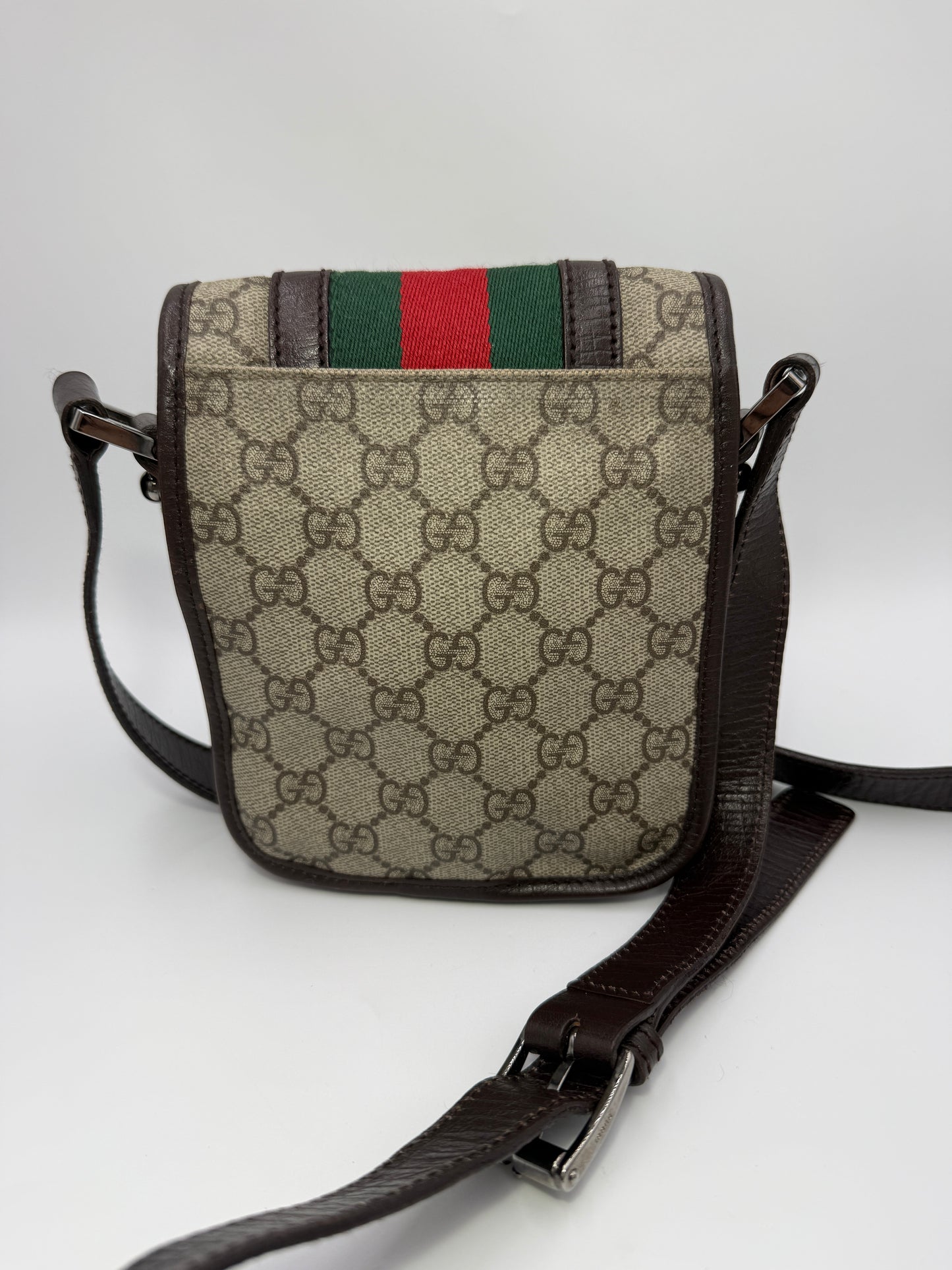 Gucci Guccissima Supreme Small Crossbody Bag with Web Detail Vintage