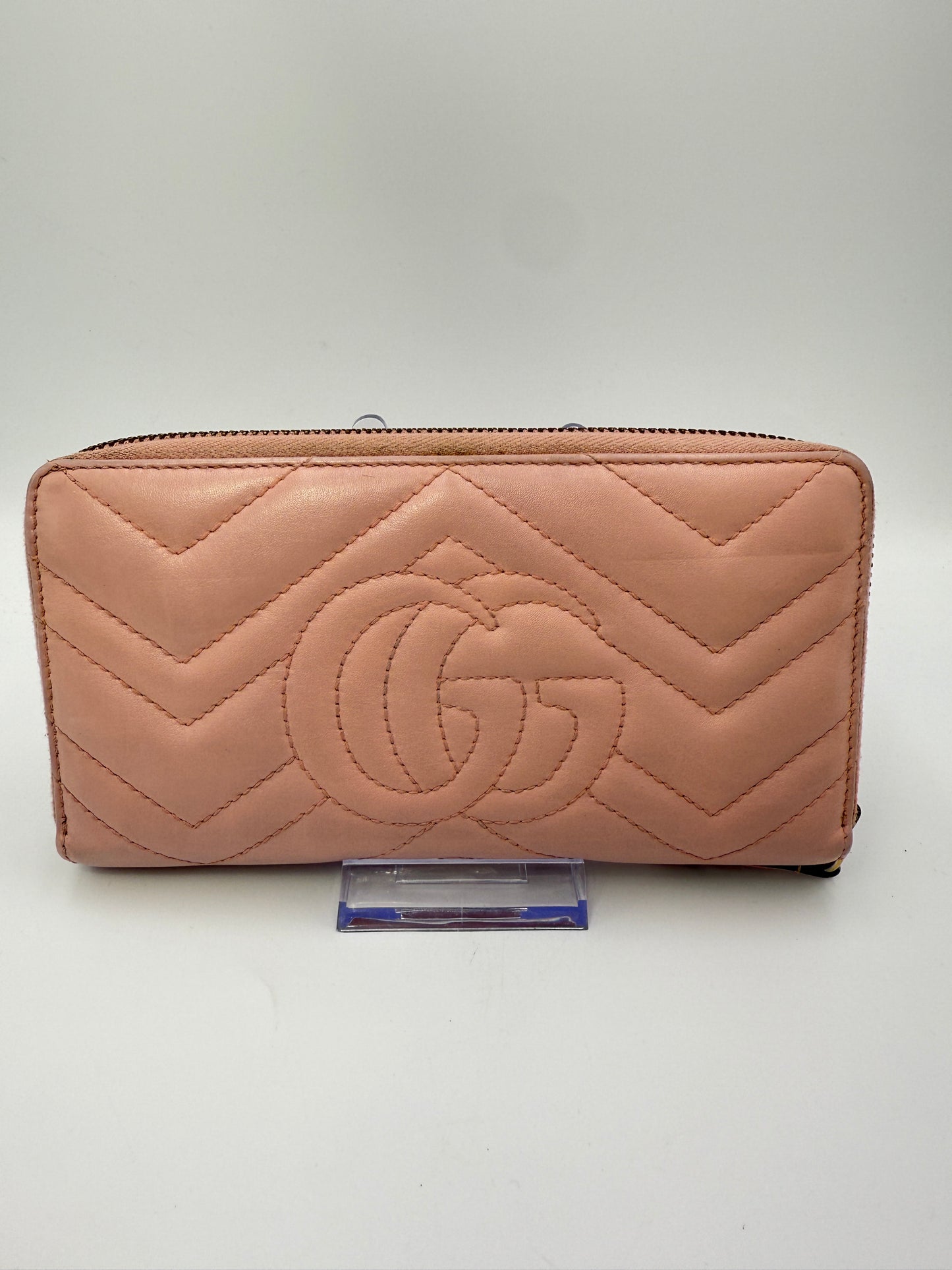 Gucci Blush Pink Marmont Zippy Wallet Full Inclusion