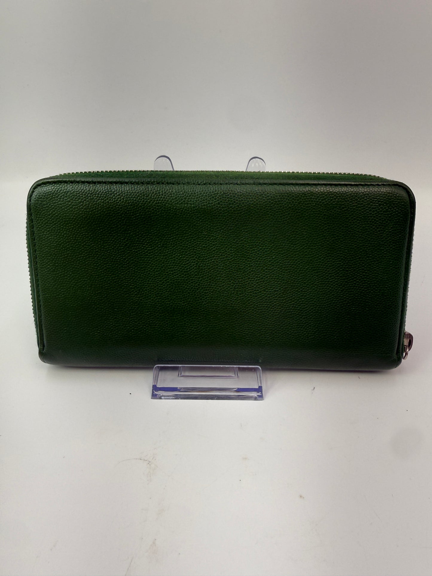 Chanel Green Caviar Leather Zip-Around Long Wallet