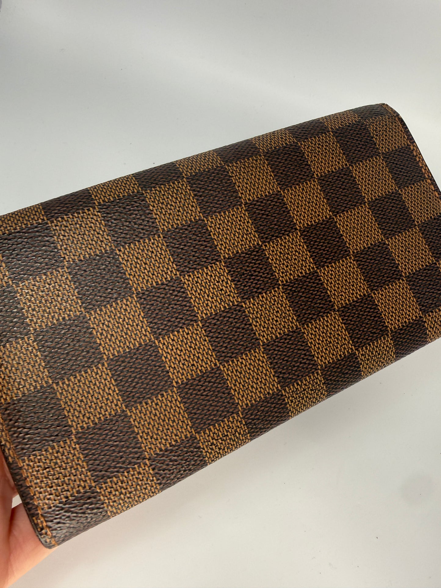 Louis Vuitton Damier Ebene Coated Canvas Sarah Wallet CA0096