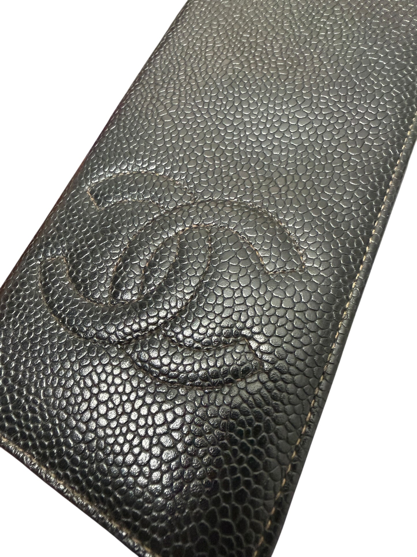 Chanel Black Caviar Leather Glasses Case