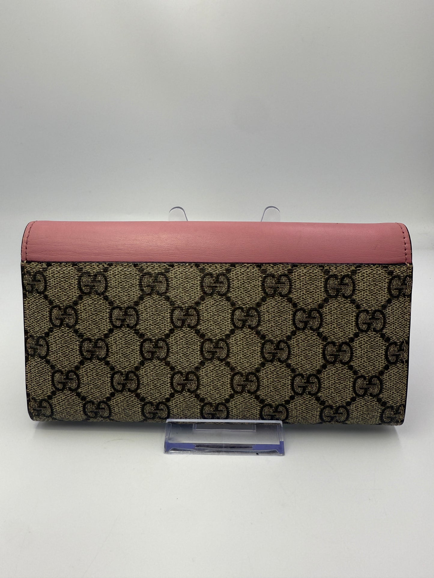 Gucci Supreme Coated Canvas Pink Pearl Long Wallet