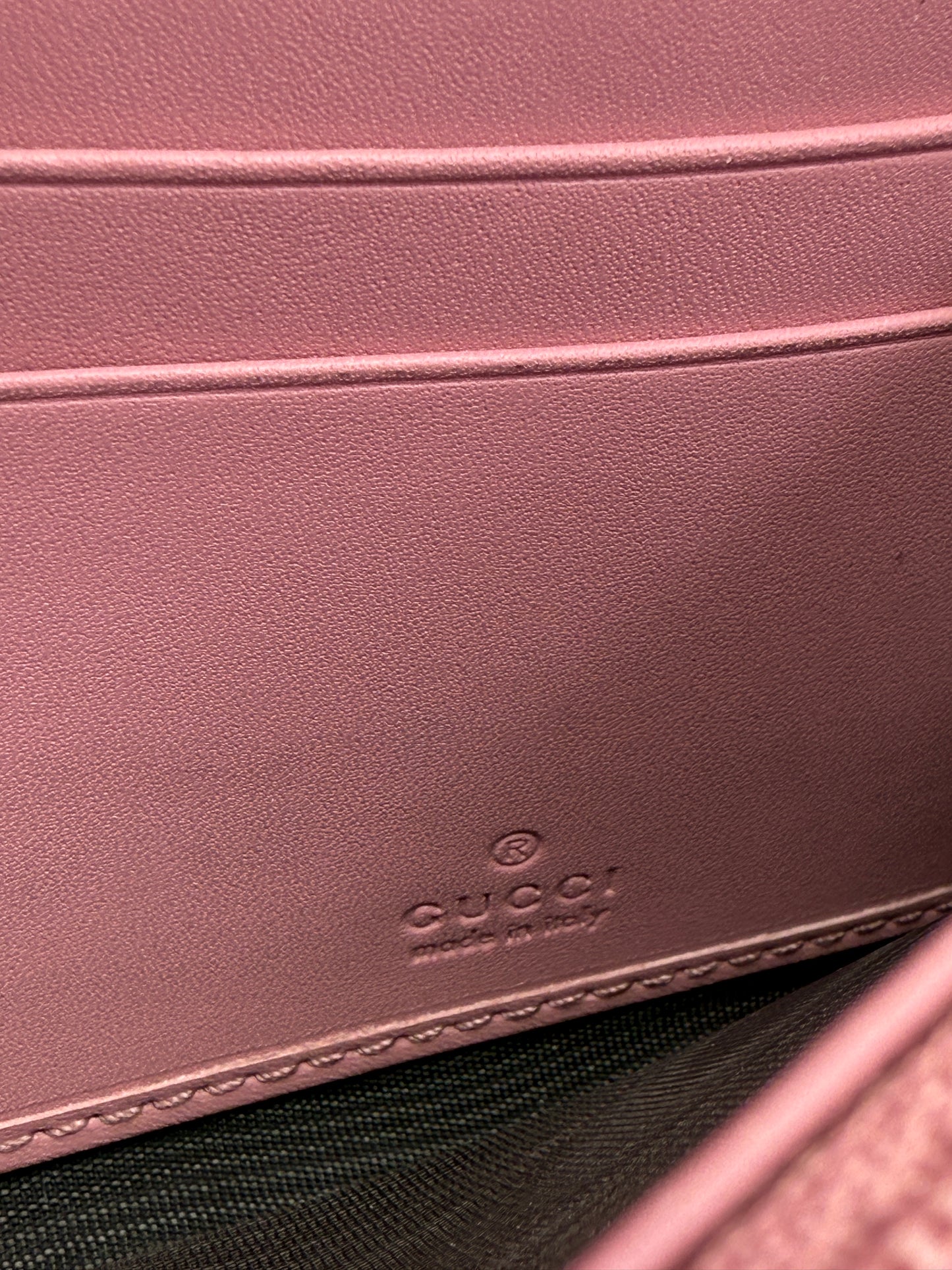 Gucci Supreme Coated Canvas Pink Pearl Long Wallet