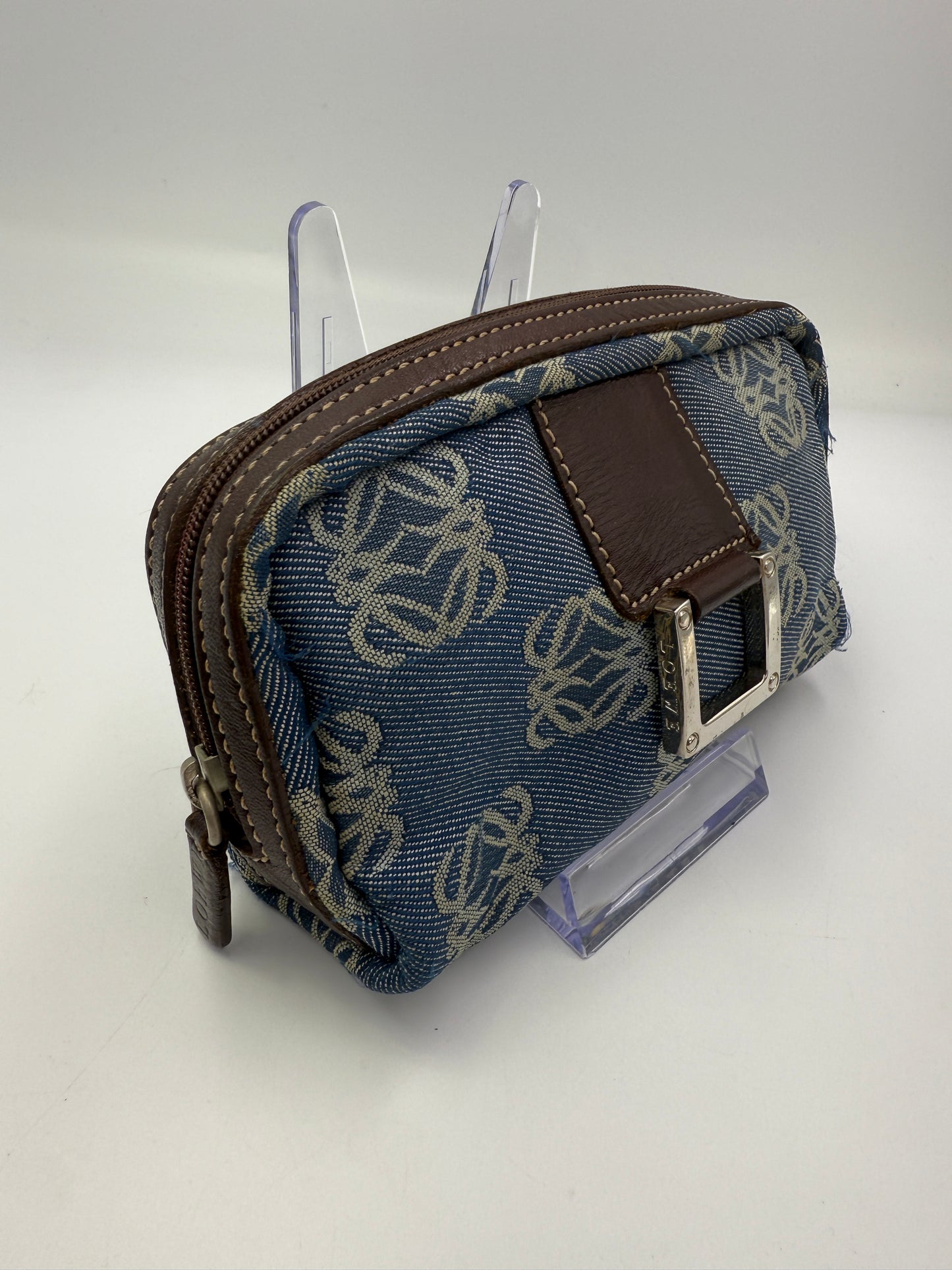 Loewe Denim Anagram Compact Pouch