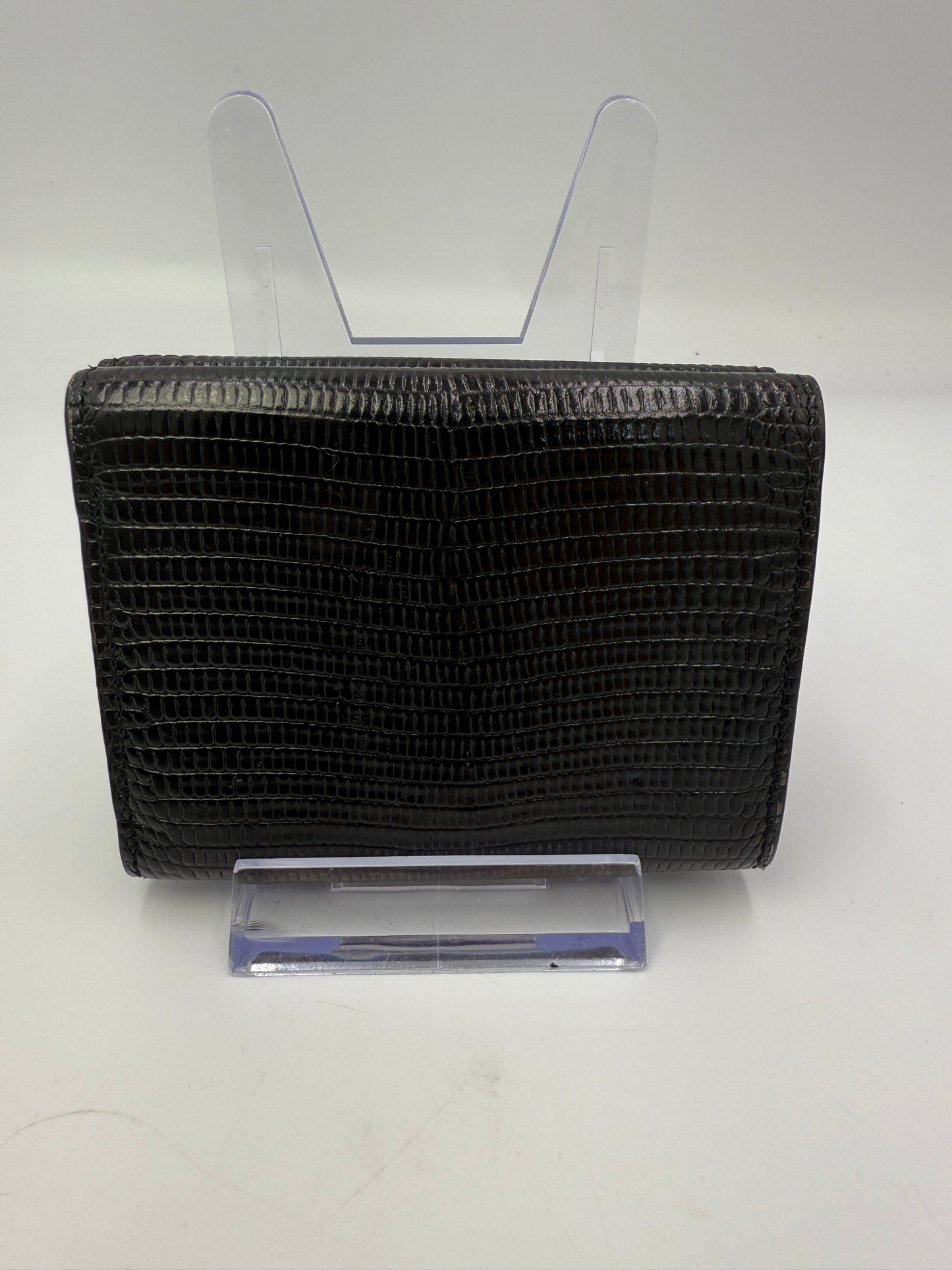 Dolce & Gabbana Black Leather Multicolored Rhinestone Compact Wallet