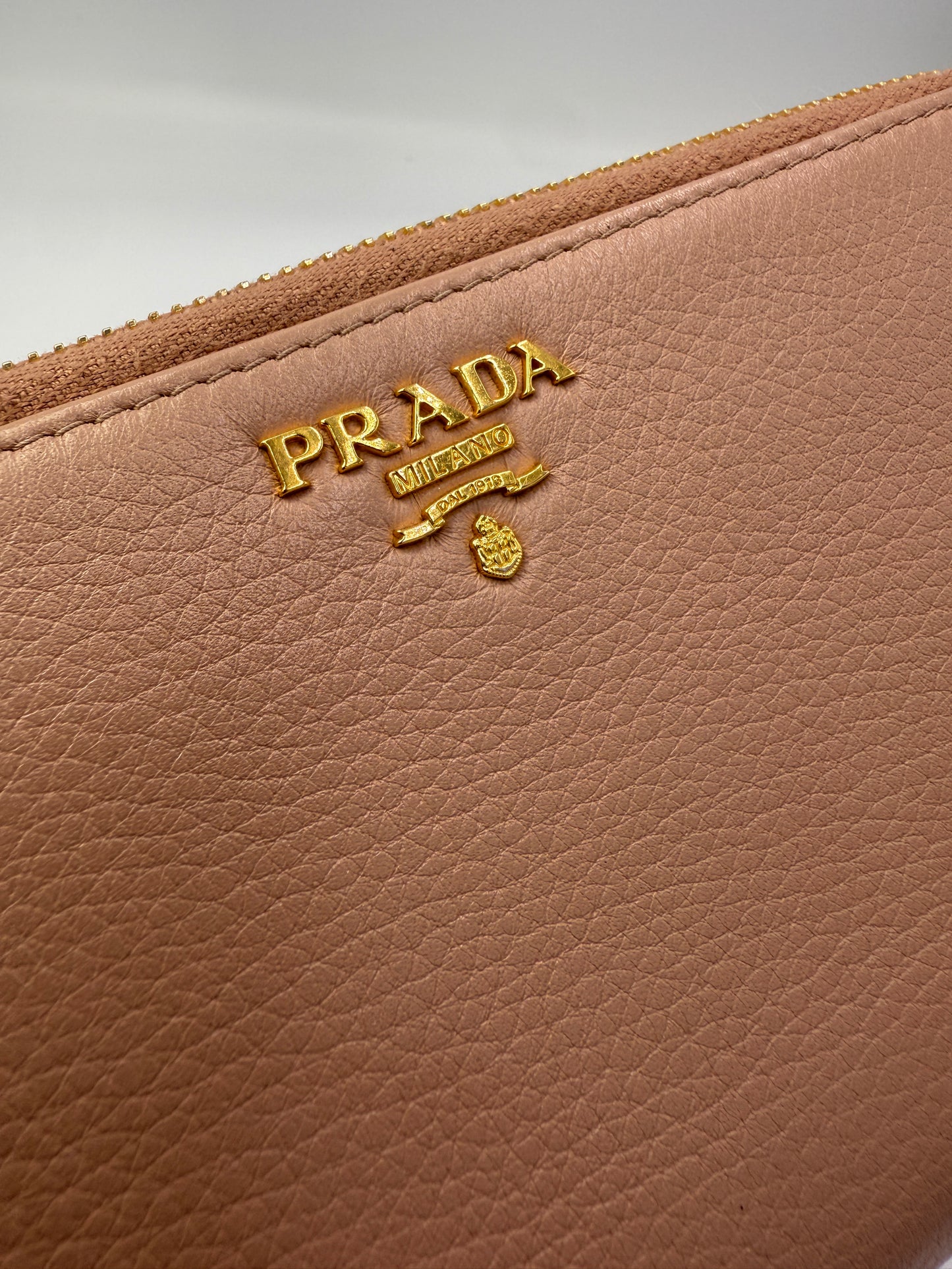 Prada Blush Pink Leather Long Zippy Wallet