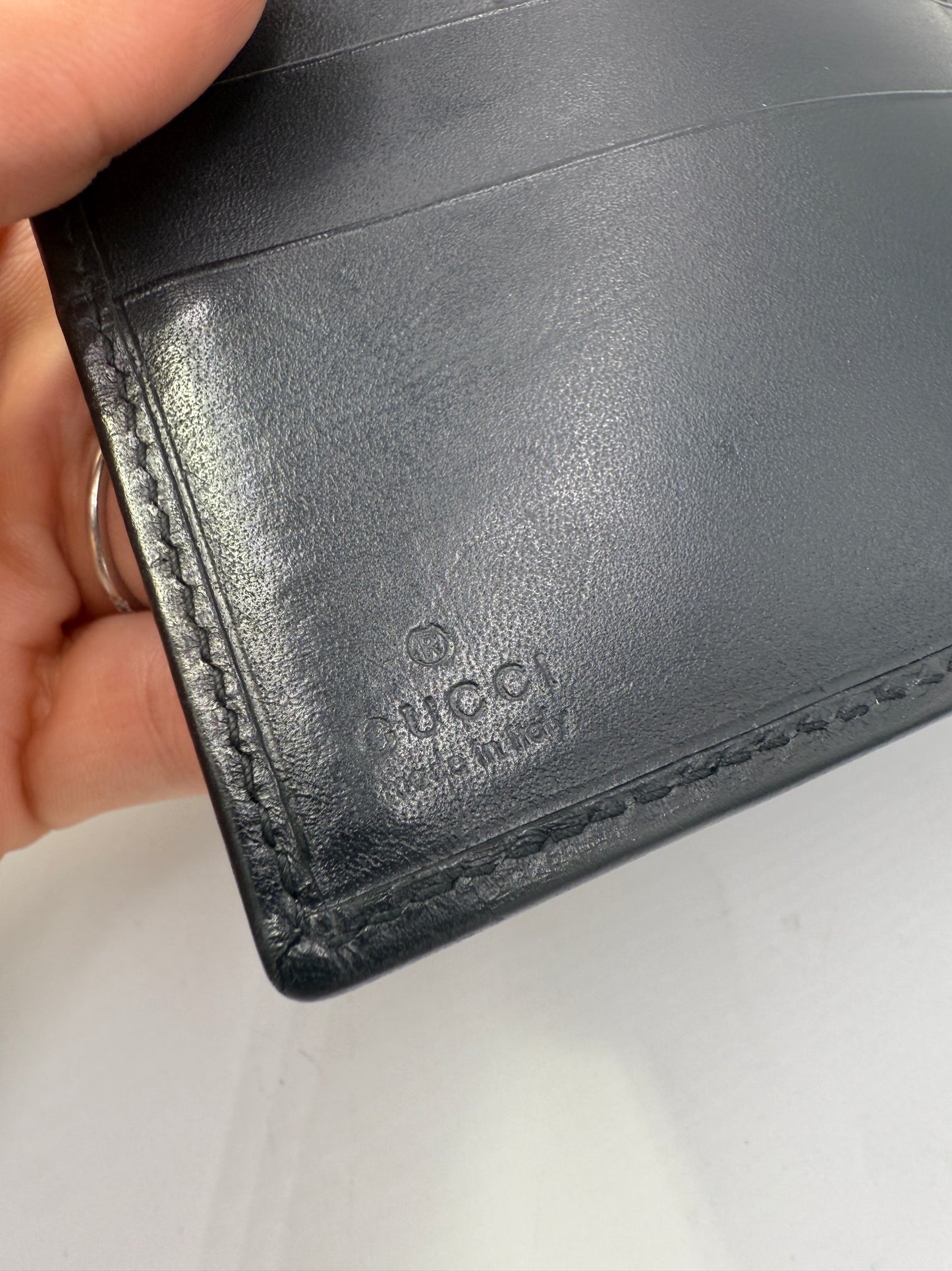 Gucci Black Canvas Guccissima Jackie Piston Agenda MM