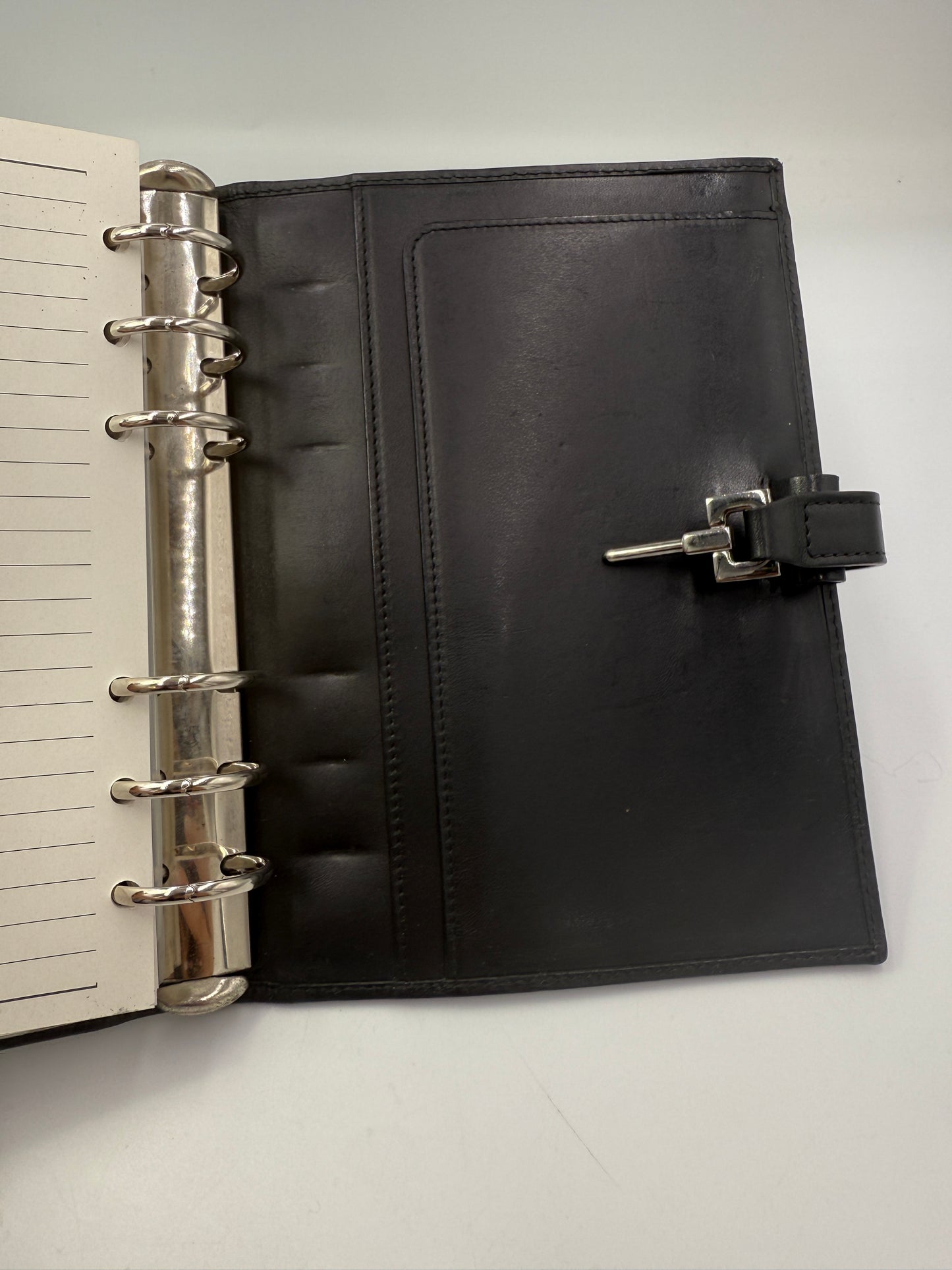 Gucci Black Canvas Guccissima Jackie Piston Agenda MM