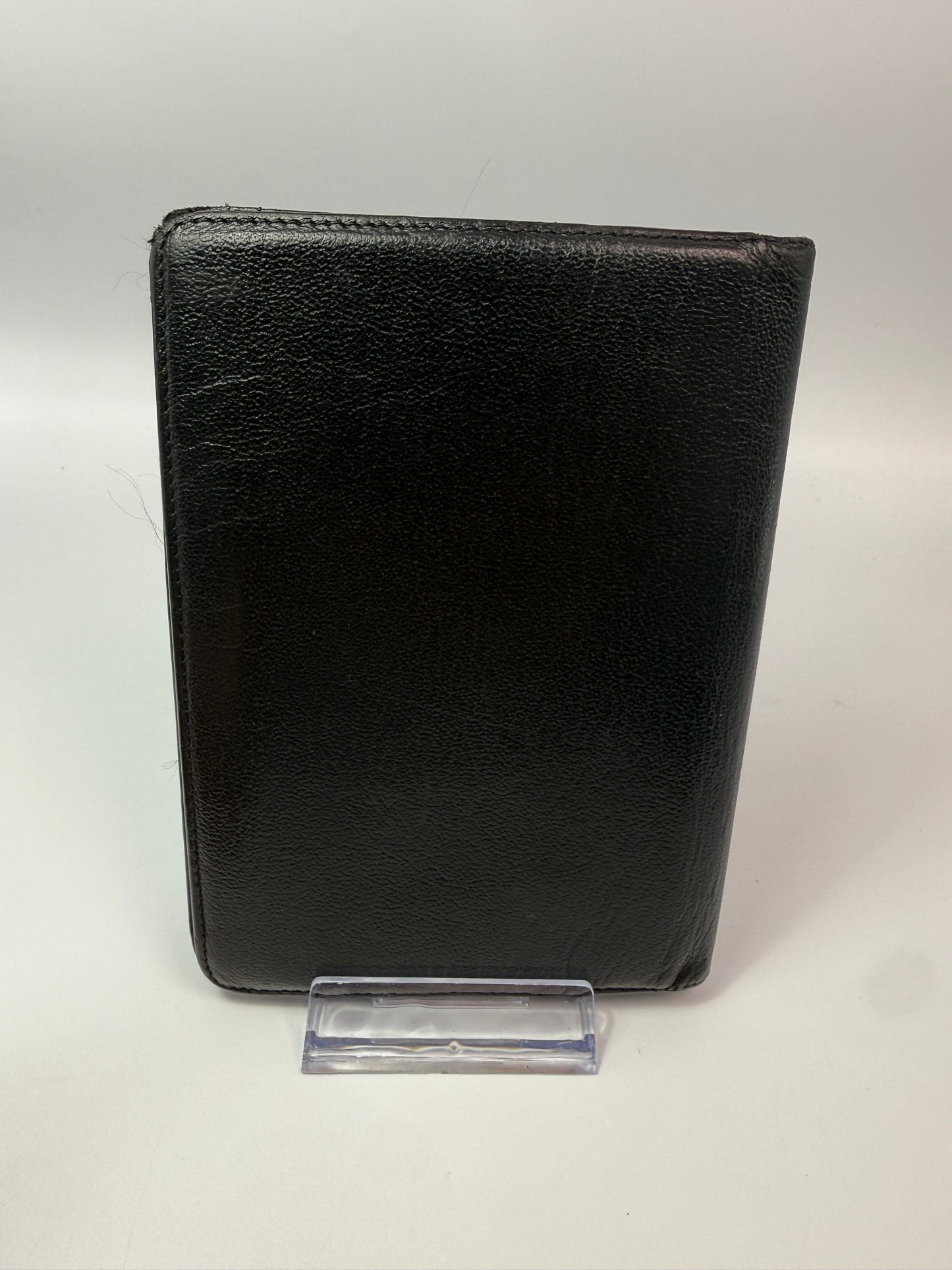 Chanel Black Leather Passport Holder Compact Wallet with Serial Code