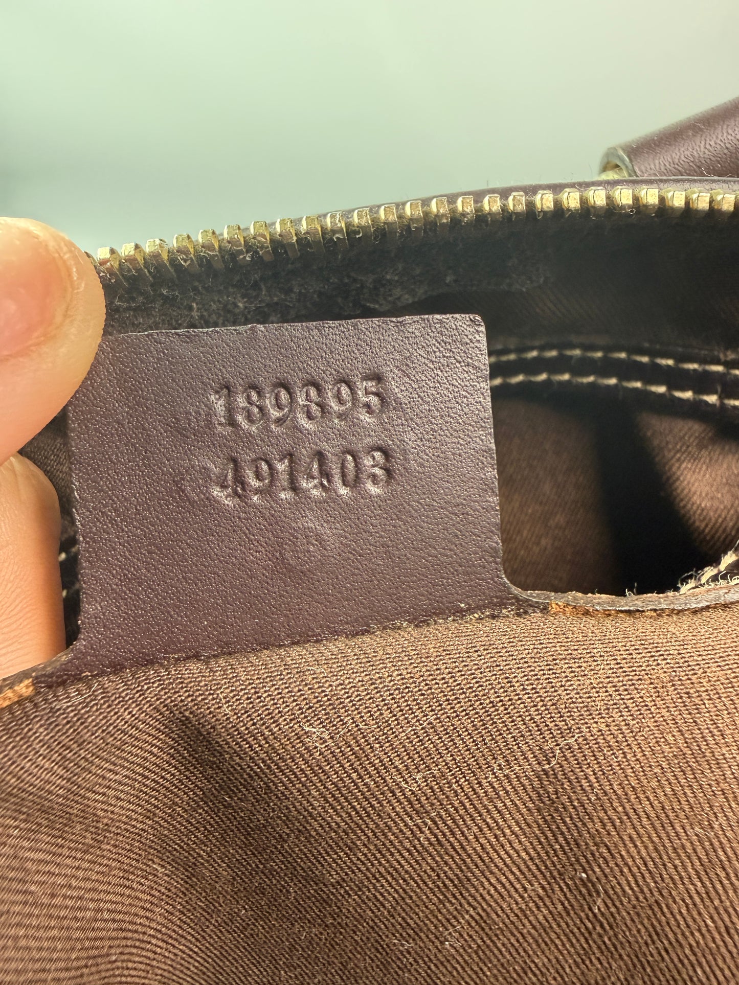 Gucci Supreme Coated Canvas Beige Striped Joy Boston Bag 33 cm