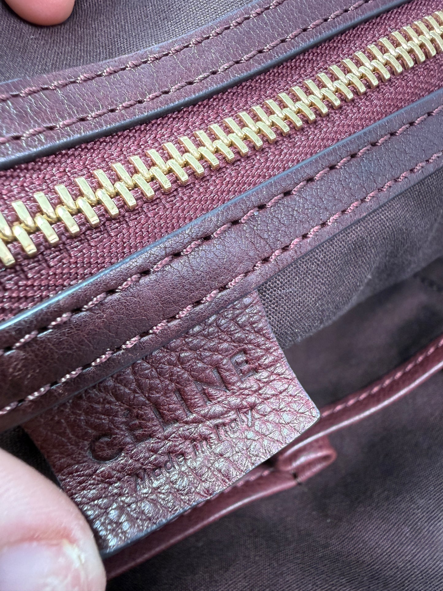 Celine Macadame Brown Canvas Tote Shoulder Bag