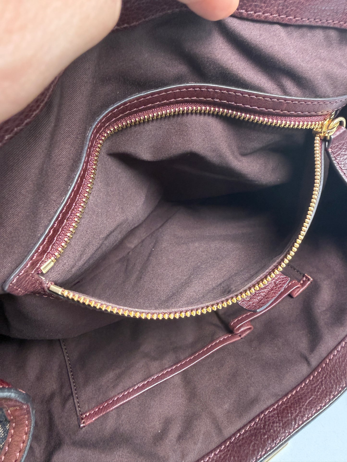 Celine Macadame Brown Canvas Tote Shoulder Bag