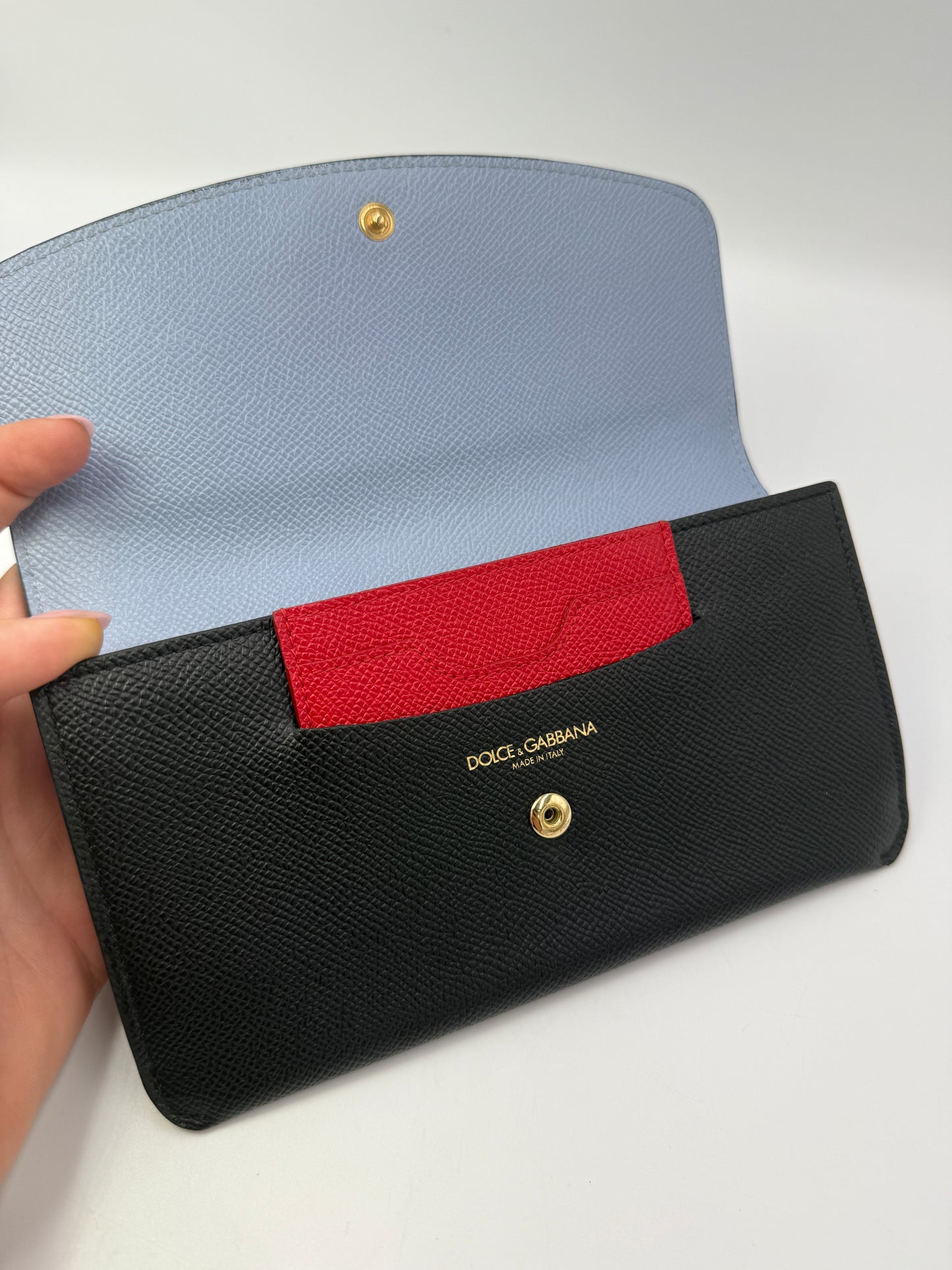 Dolce & Gabanna Black Long Wallet 3 Piece Set