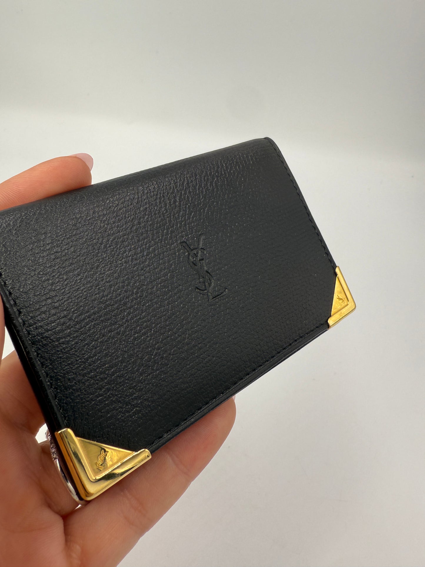 Yves Saint Laurent Black Leather Card Holder