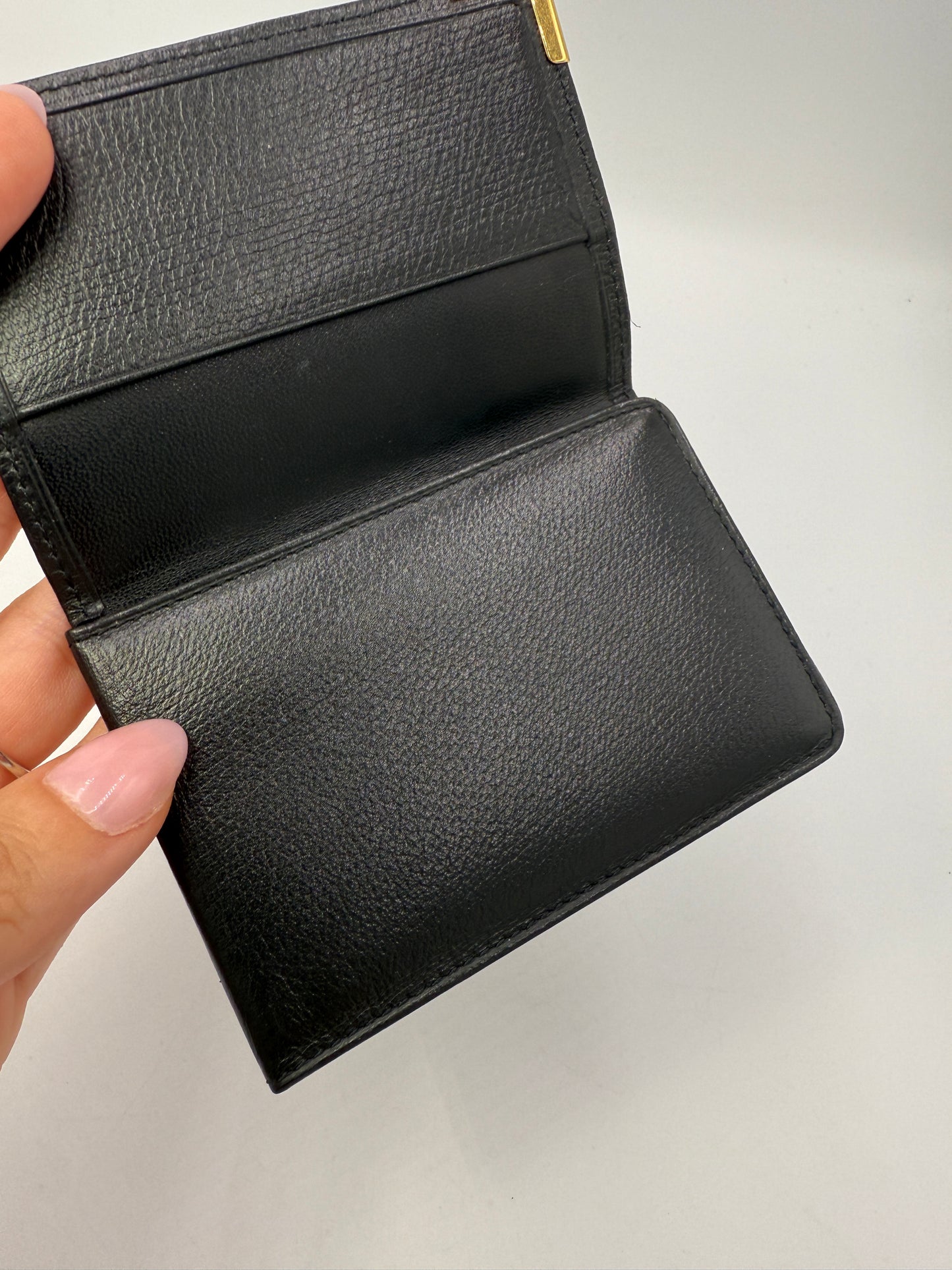 Yves Saint Laurent Black Leather Card Holder