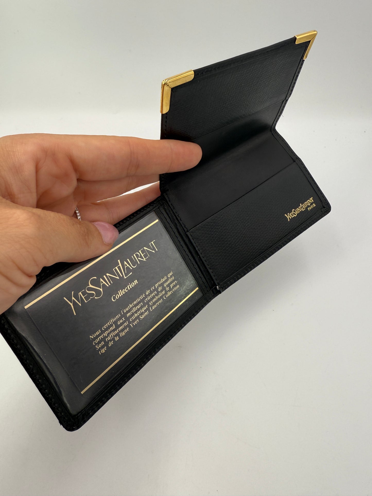 Yves Saint Laurent Black Leather Card Holder