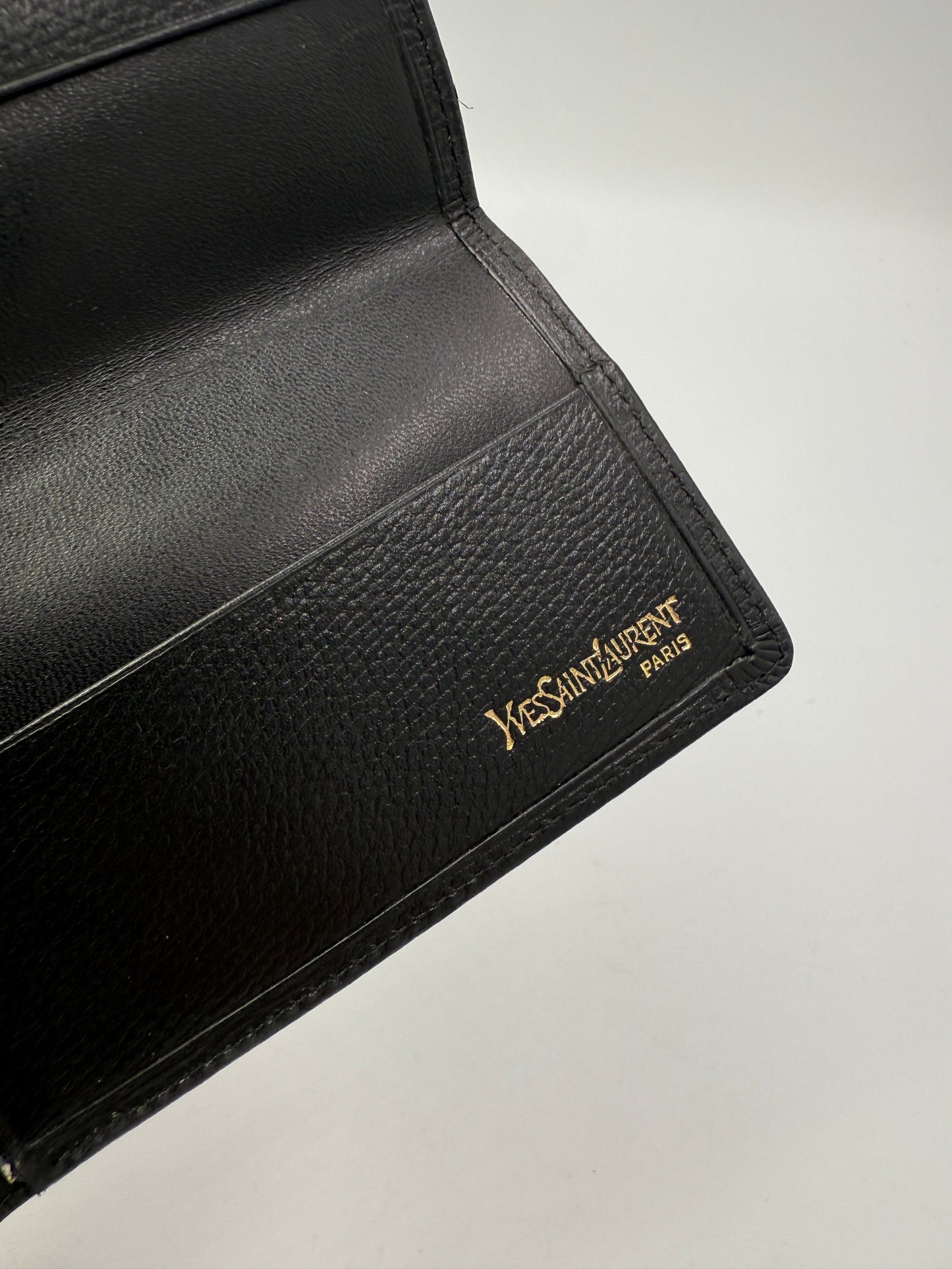 Yves Saint Laurent Black Leather Card Holder