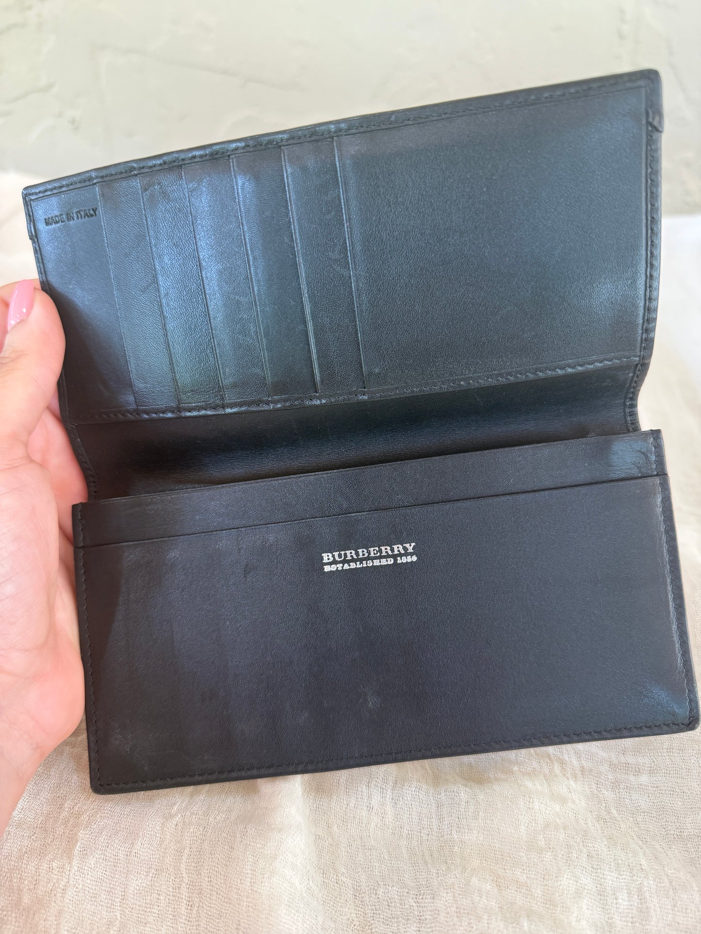 Burberry London England Black House Check Long Wallet