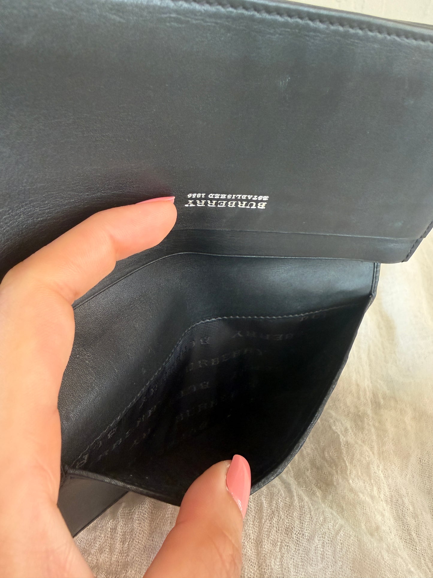Burberry London England Black House Check Long Wallet