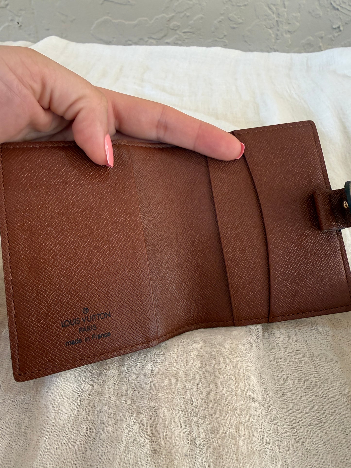 Louis Vuitton Monogram Coated Canvas Card Holder Mini Agenda Cover TH0063