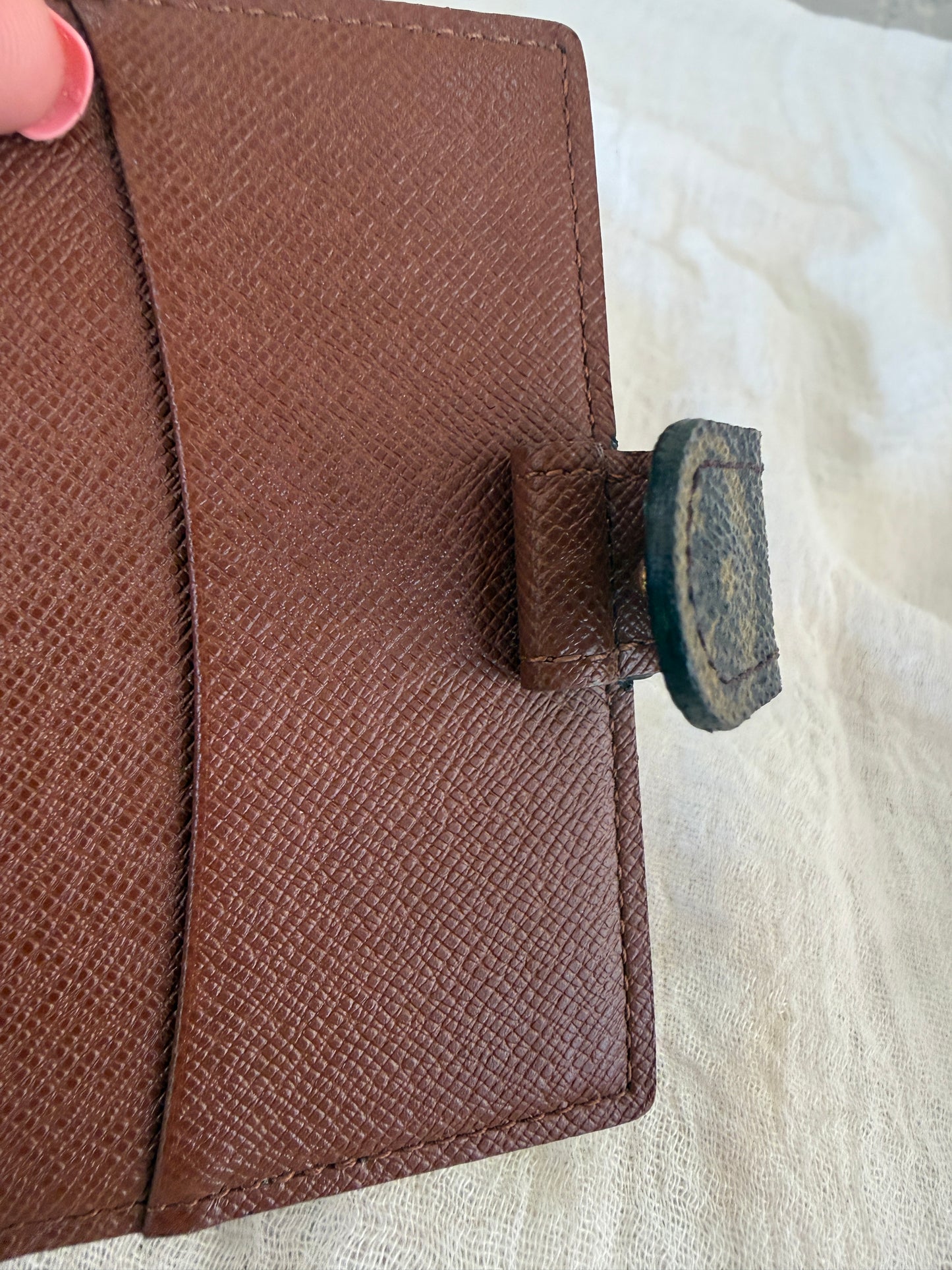 Louis Vuitton Monogram Coated Canvas Card Holder Mini Agenda Cover TH0063