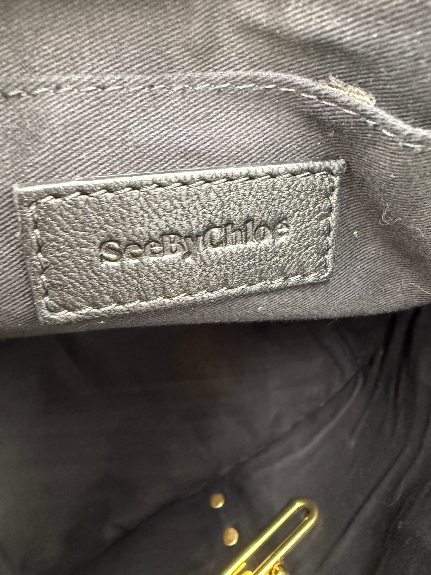 Chloe Black Suede Leather Shoulder Bag Tote