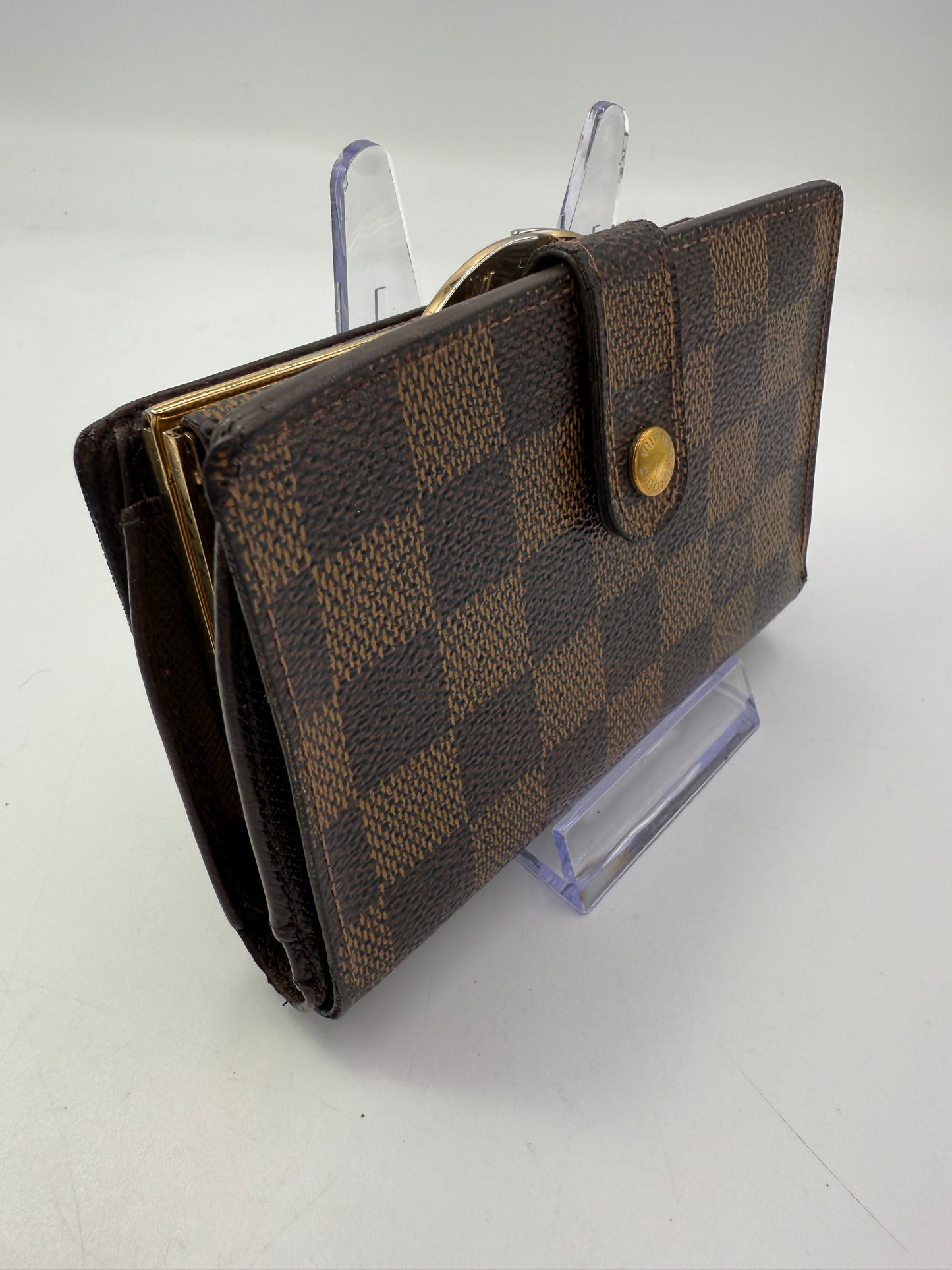 Louis Vuitton Damier Ebene Kisslock Wallet MI1002