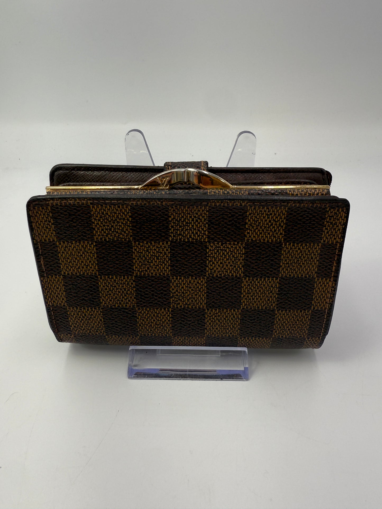 Louis Vuitton Damier Ebene Kisslock Wallet MI1002