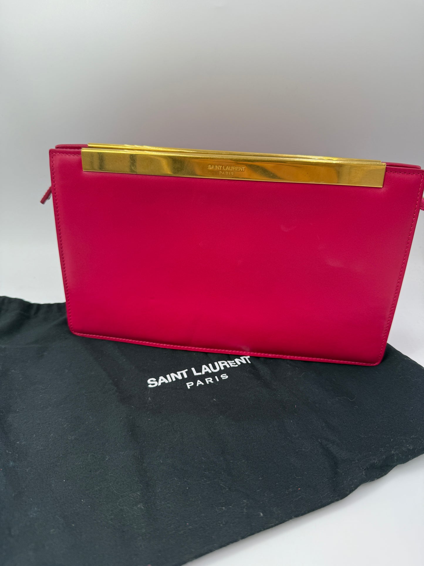 Yves Saint Laurent Hot Pink Clutch w Dust Bag