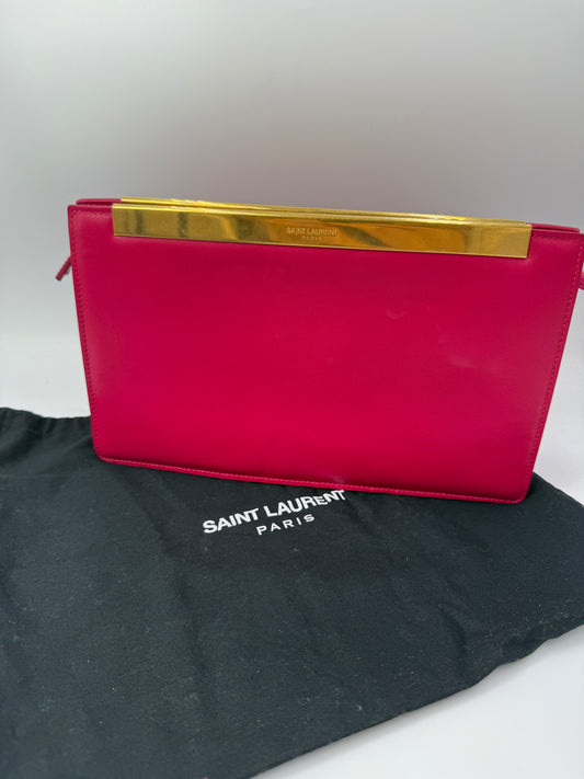 Yves Saint Laurent Hot Pink Clutch w Dust Bag