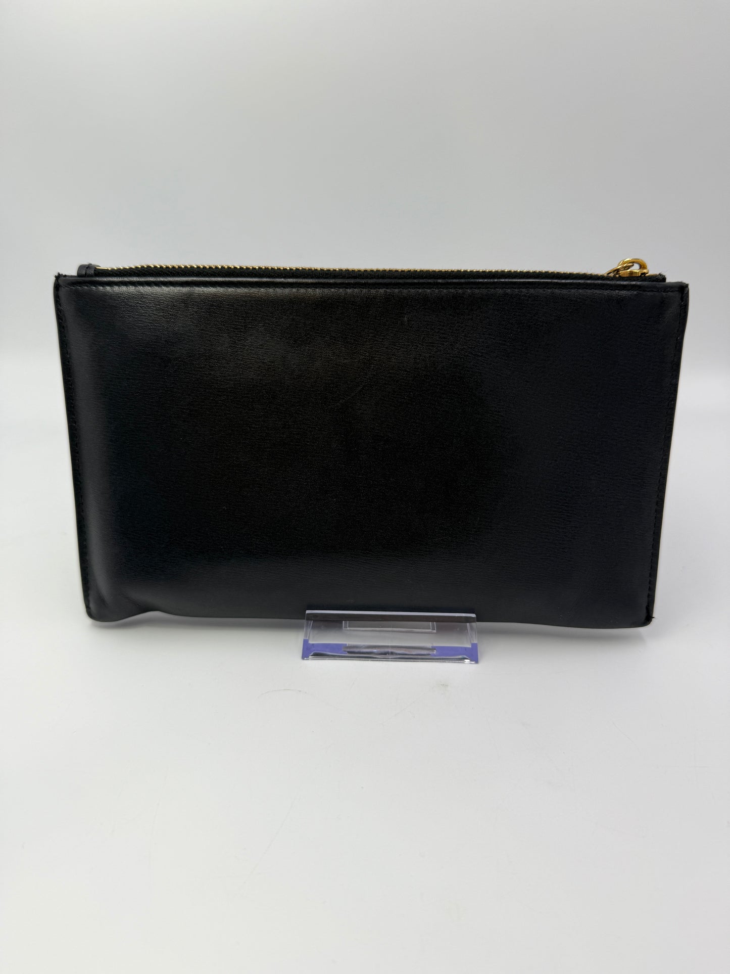 Yves Saint Laurent Black Leather Clutch Full Inclusion