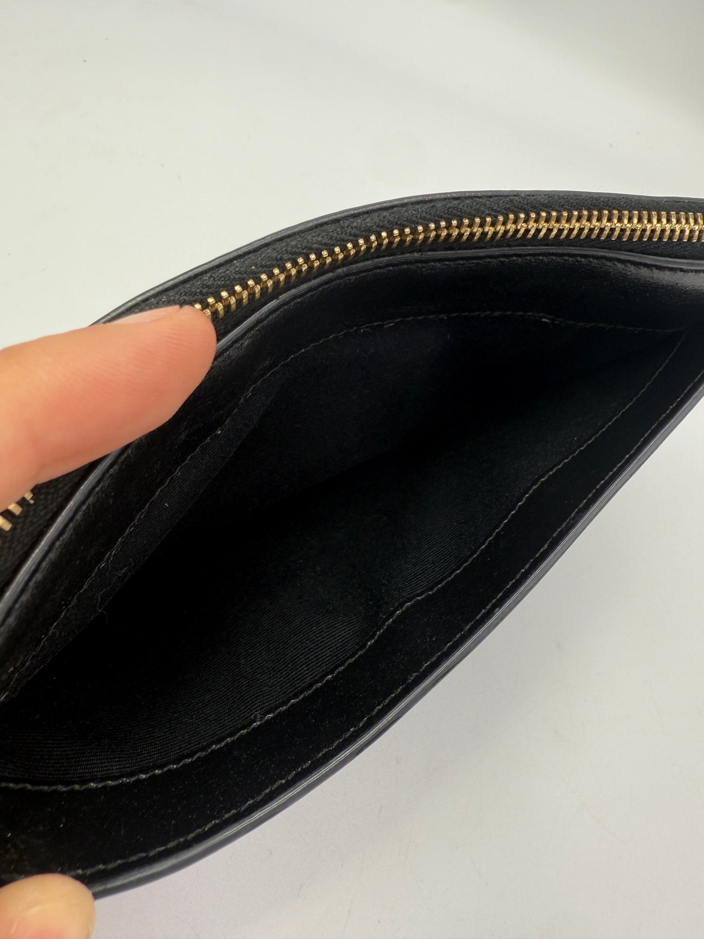 Yves Saint Laurent Black Leather Clutch Full Inclusion