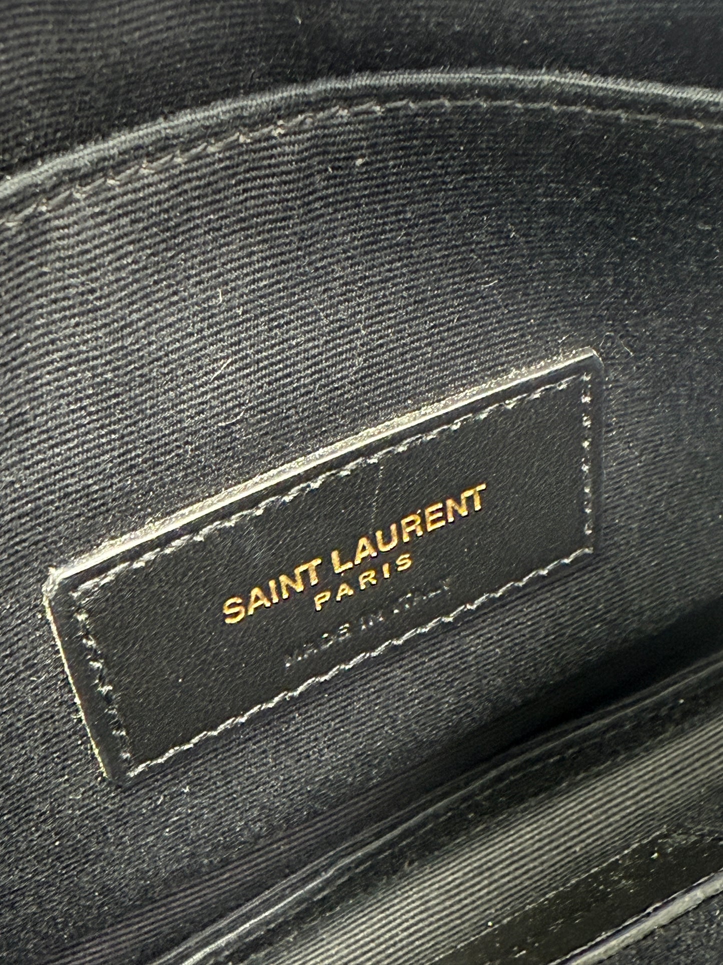 Yves Saint Laurent Black Leather Clutch Full Inclusion