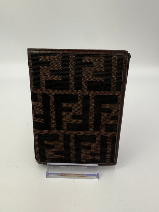 Fendi Canvas Zucca Black and Brown Bifold Wallet