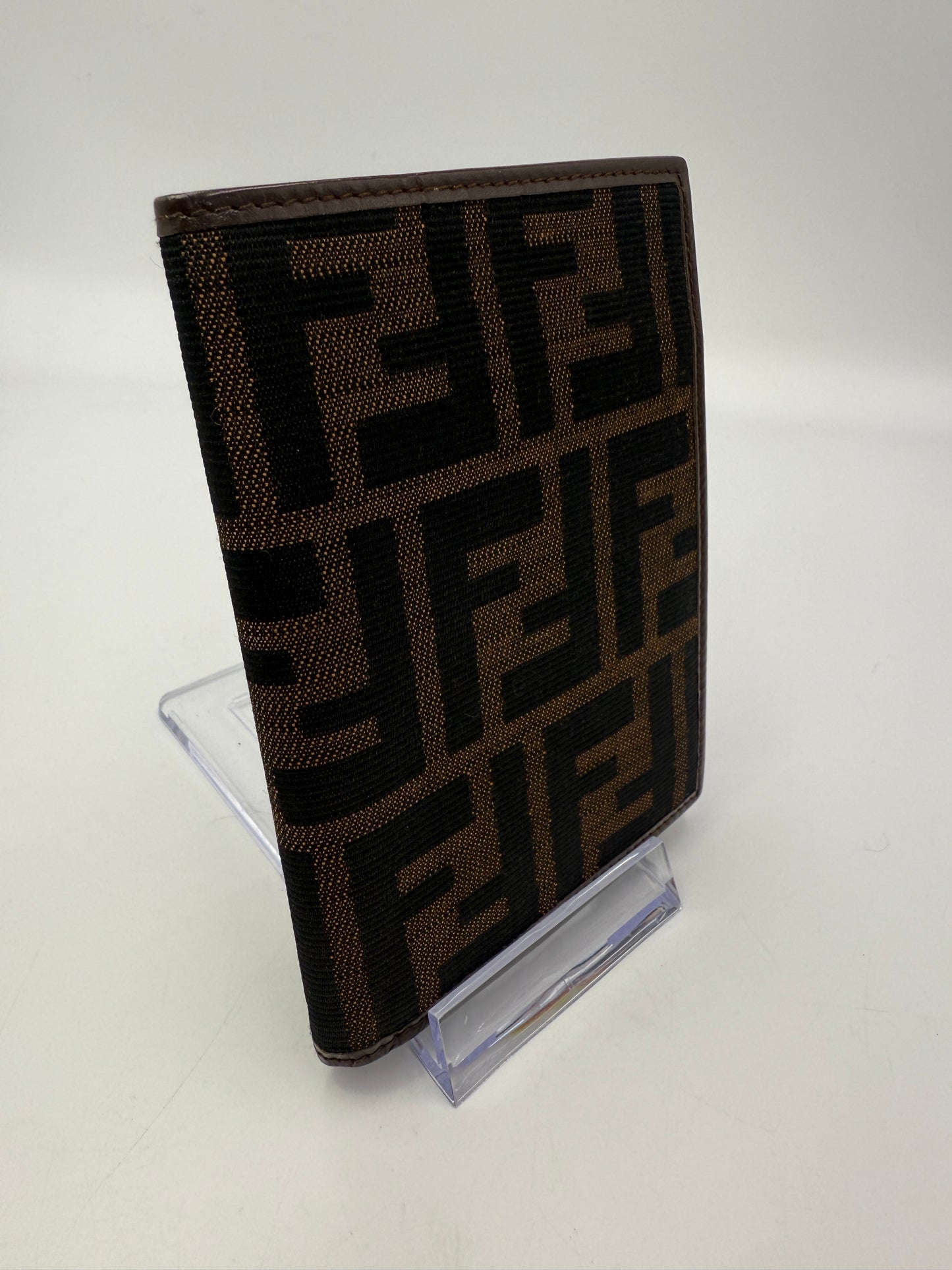 Fendi Canvas Zucca Black and Brown Bifold Wallet