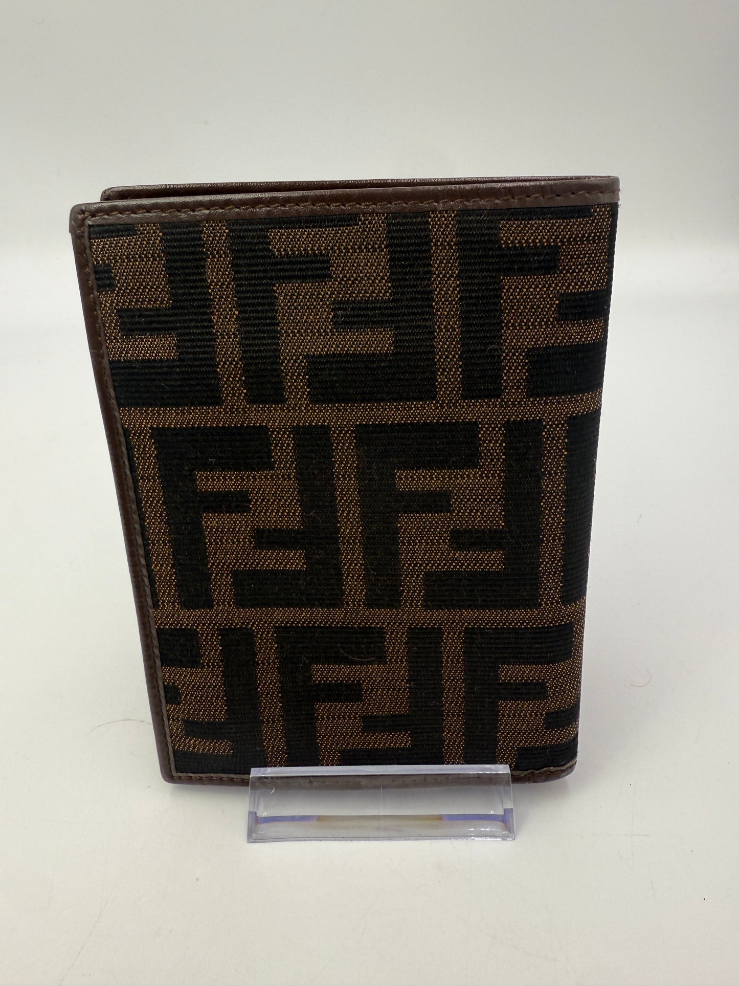 Fendi Canvas Zucca Black and Brown Bifold Wallet