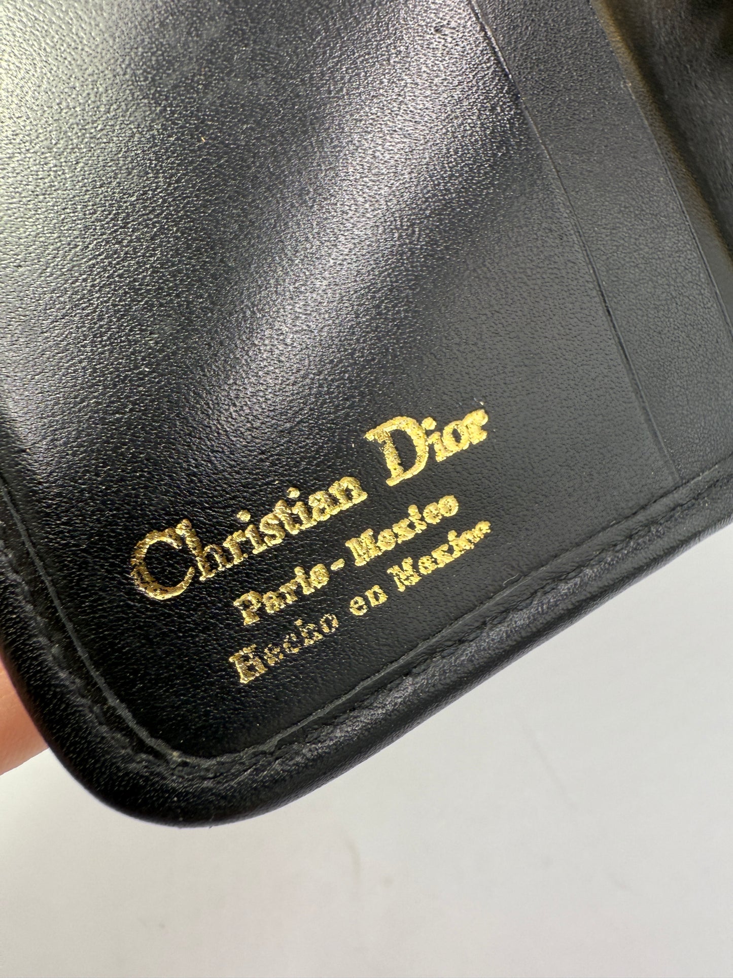 Rare Dior Black and Beige Trotter Compact Wallet Kisslock