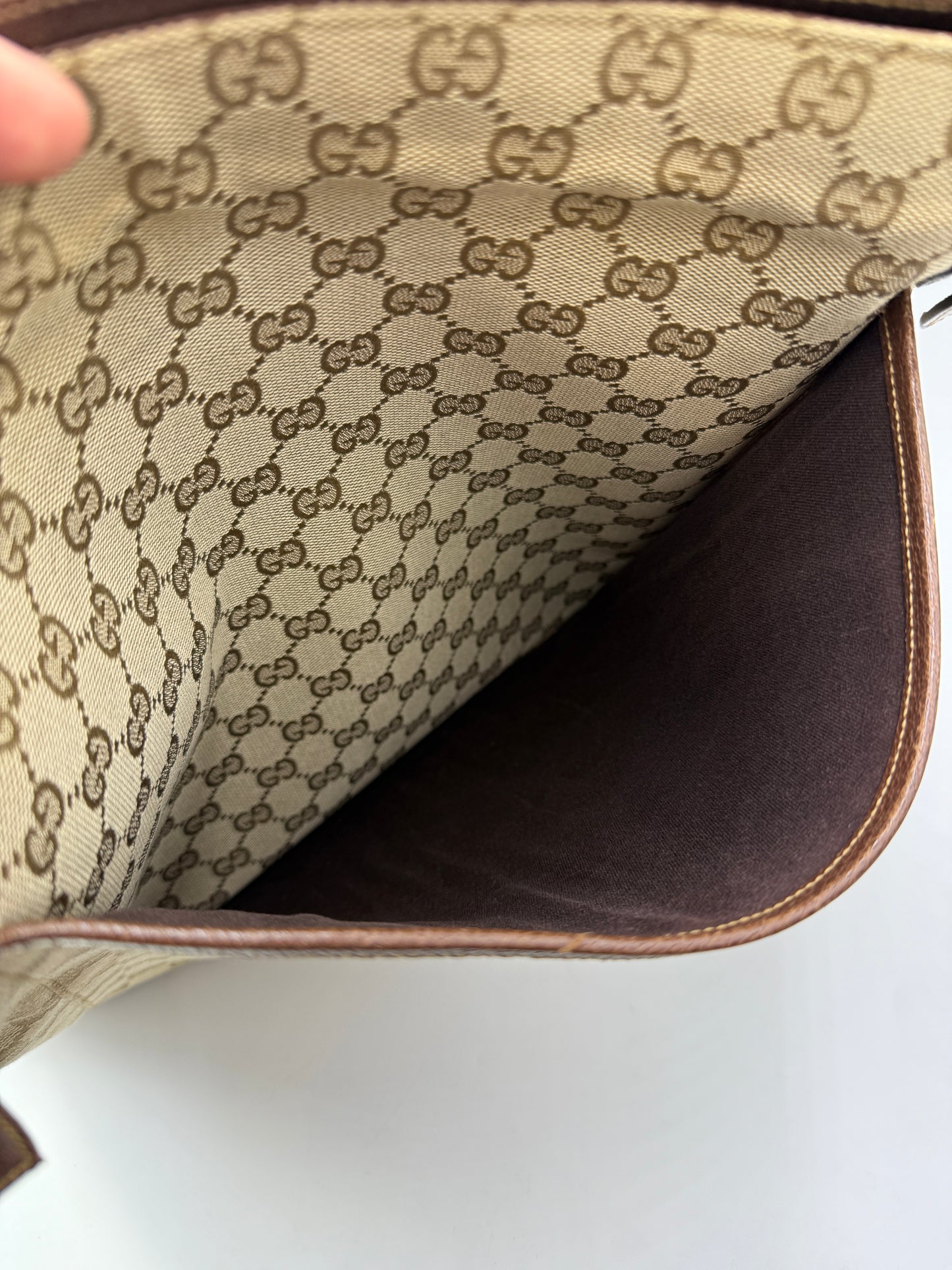 Gucci Guccissima Beige Canvas Crossbody Bag