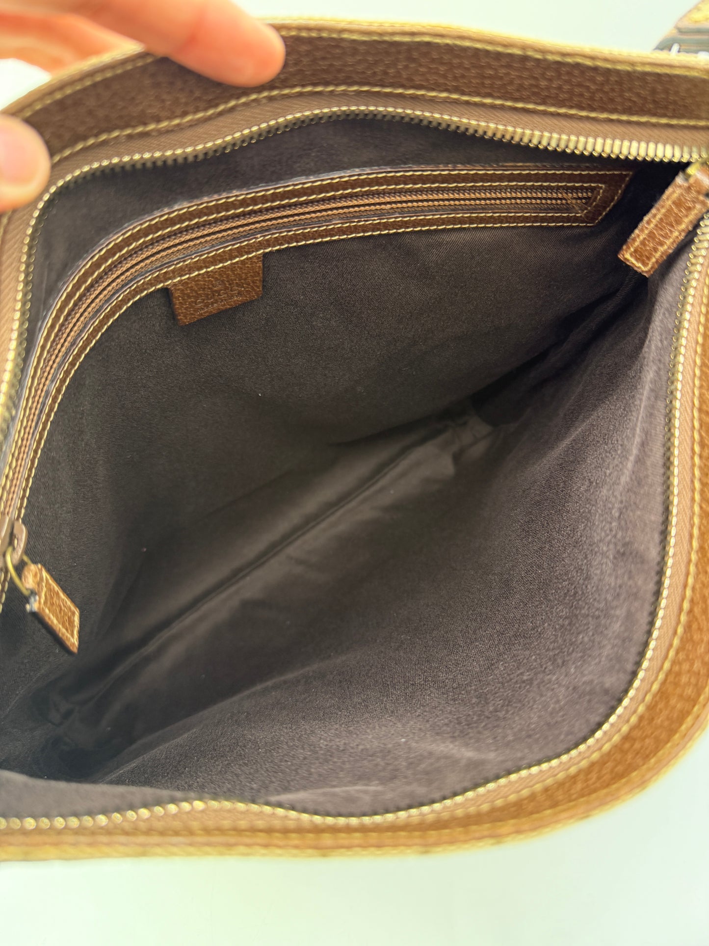 Gucci Guccissima Beige Canvas Crossbody Bag