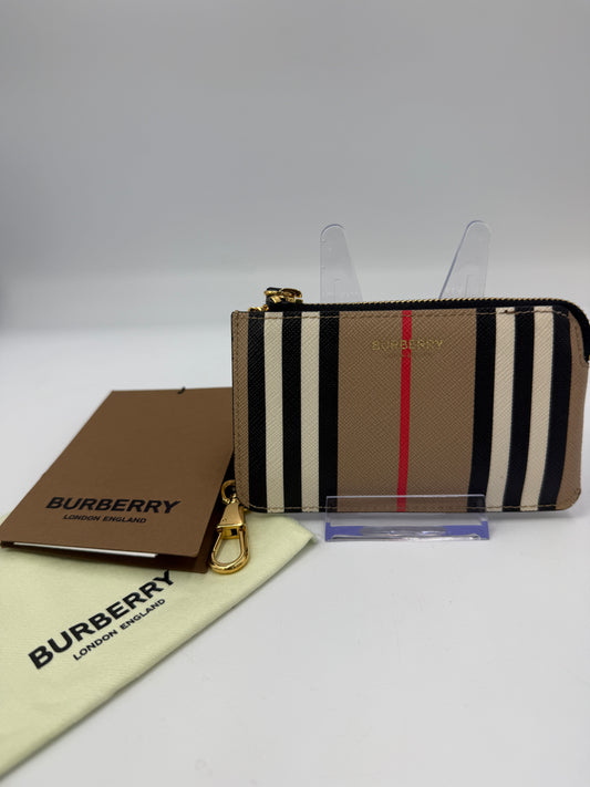 Burberry Coated Canva Nova Check Key Holder Cles NEW
