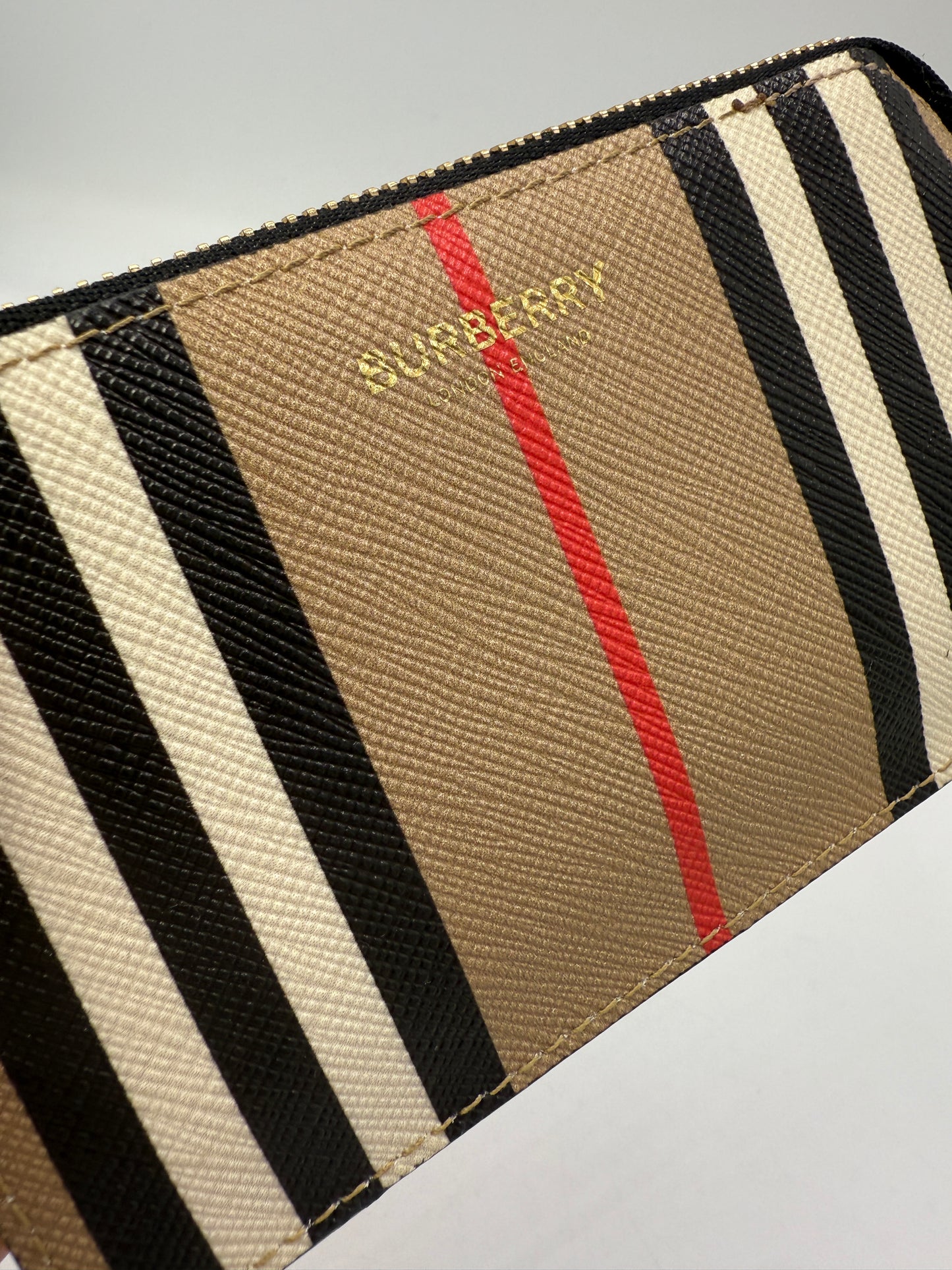 Burberry Coated Canva Nova Check Key Holder Cles NEW