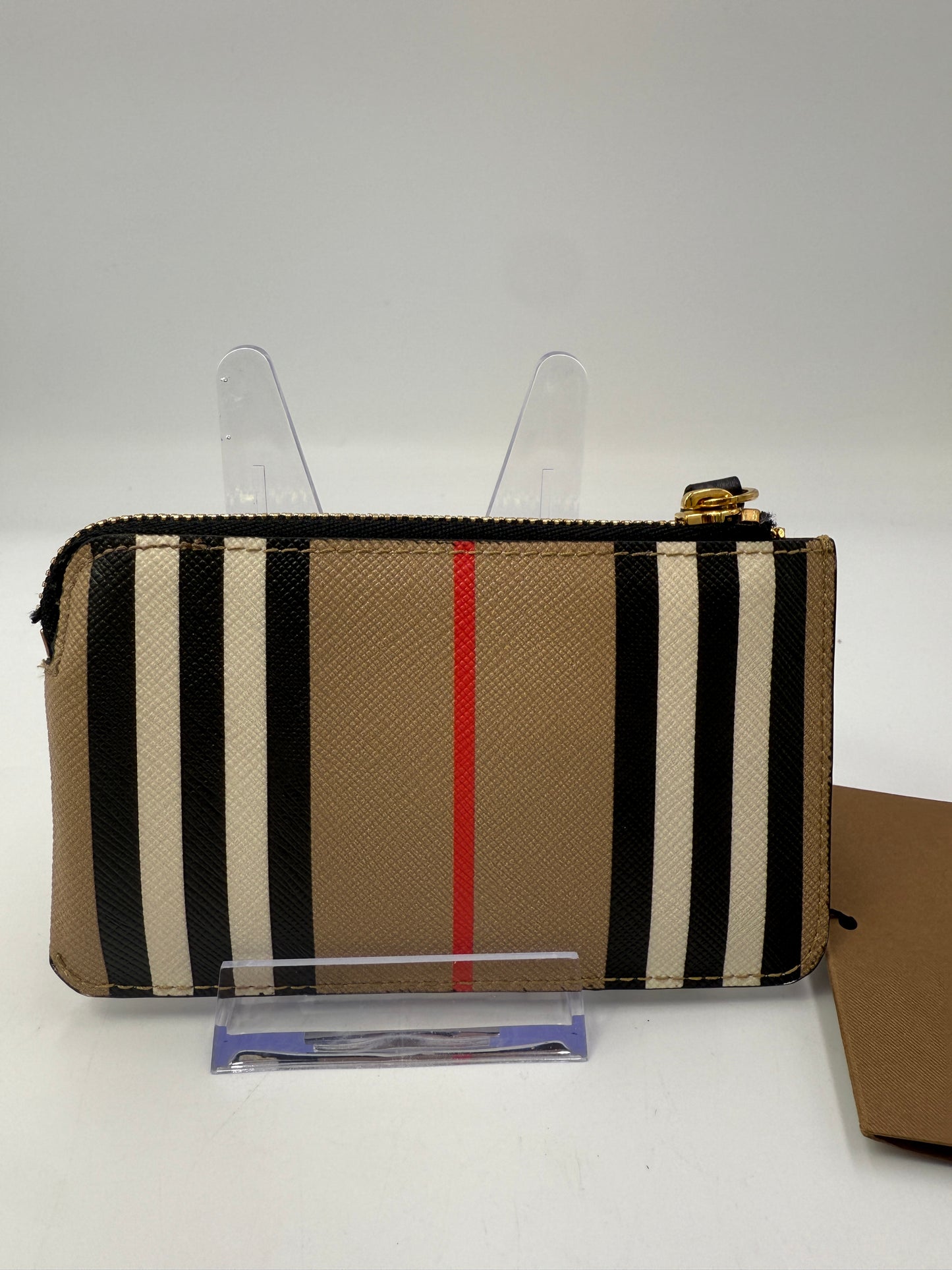 Burberry Coated Canva Nova Check Key Holder Cles NEW