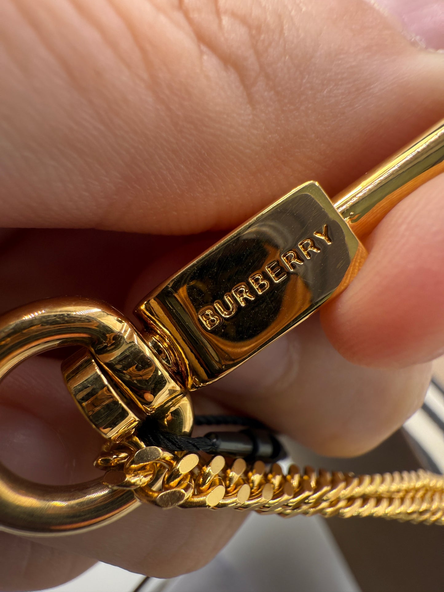 Burberry Coated Canva Nova Check Key Holder Cles NEW