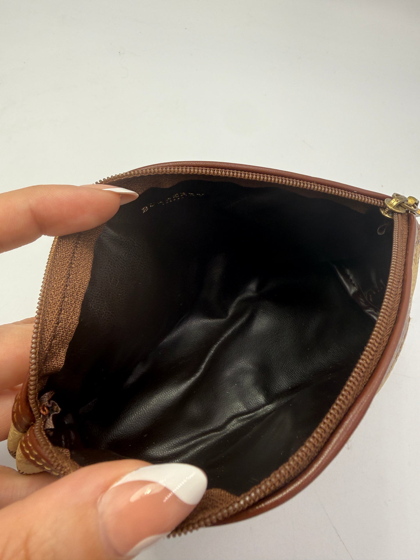 Burberry Coated Canvas Novacheck Cosmetics Pouch